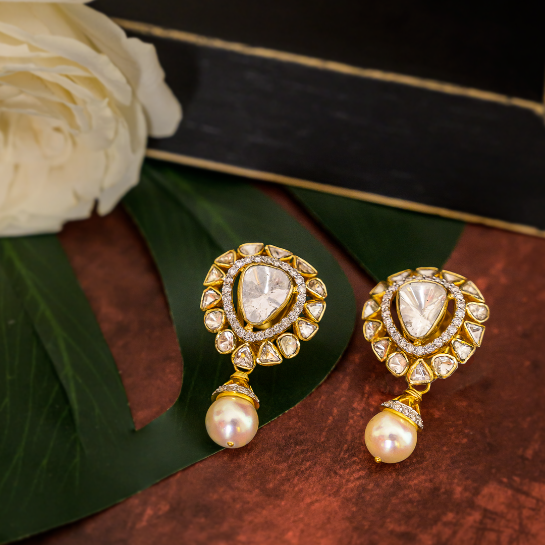 Tanvee Polki Diamond Earrings