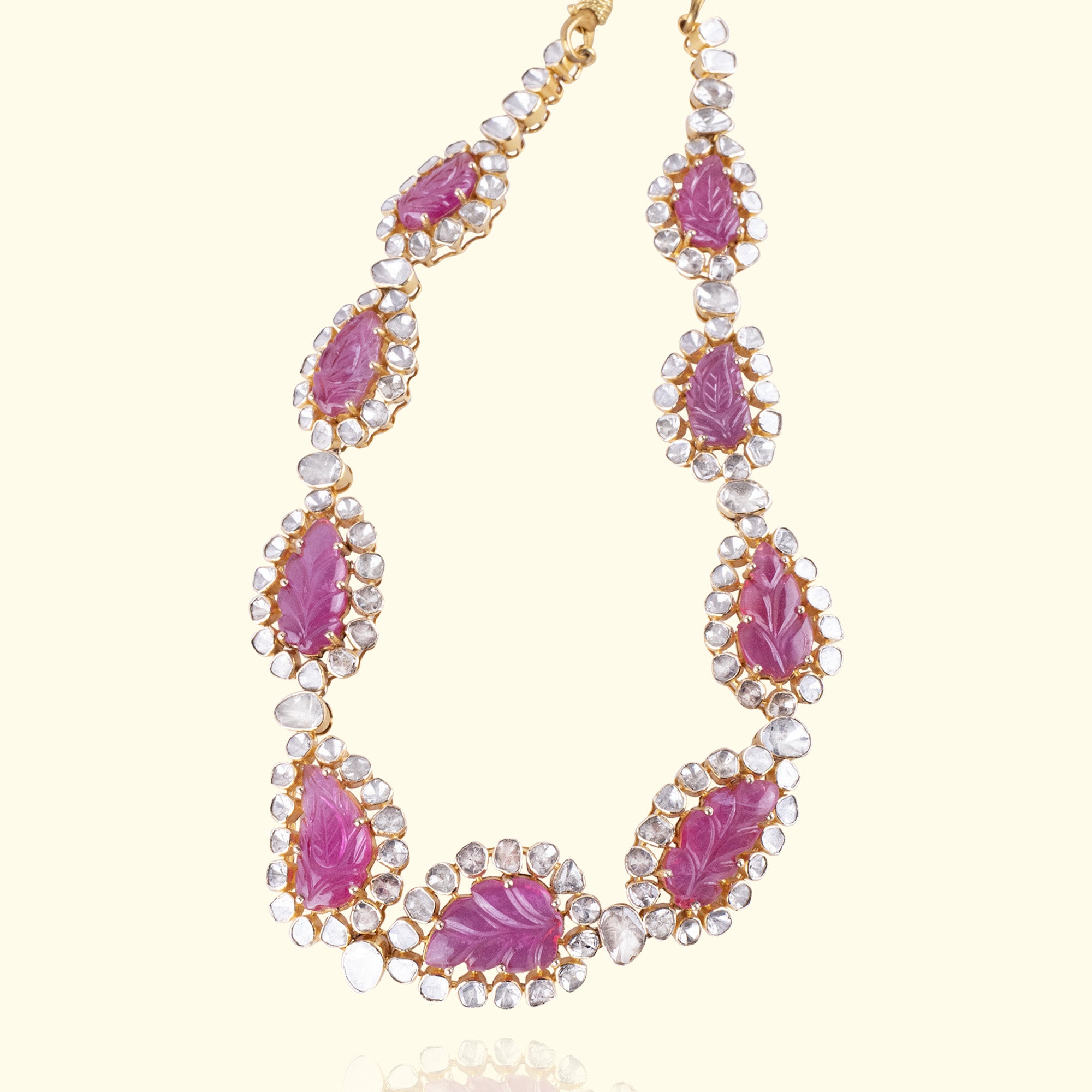 Kior Carved Ruby Polki Necklace