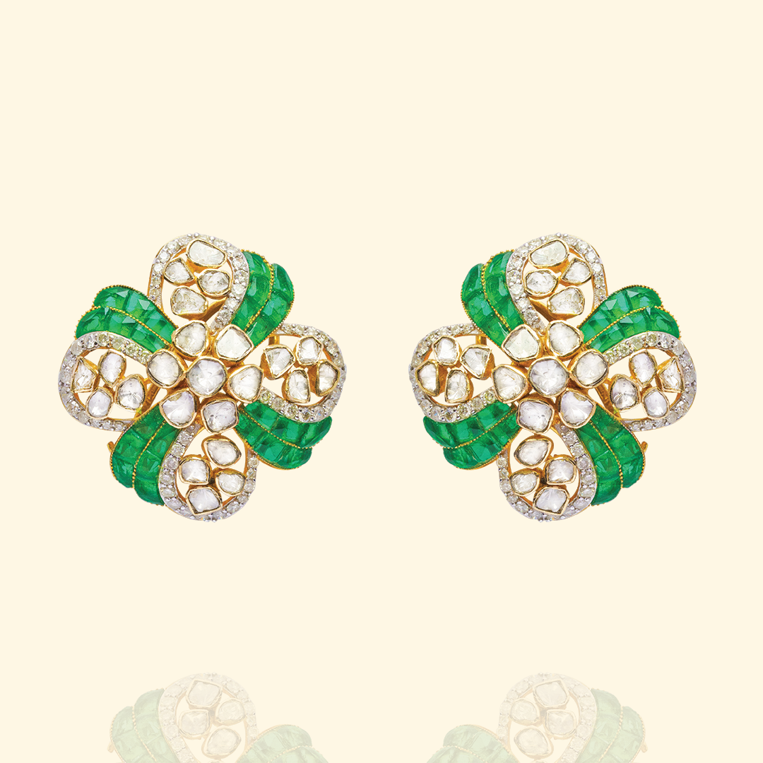 Gohar Emerald and Diamond Earrings