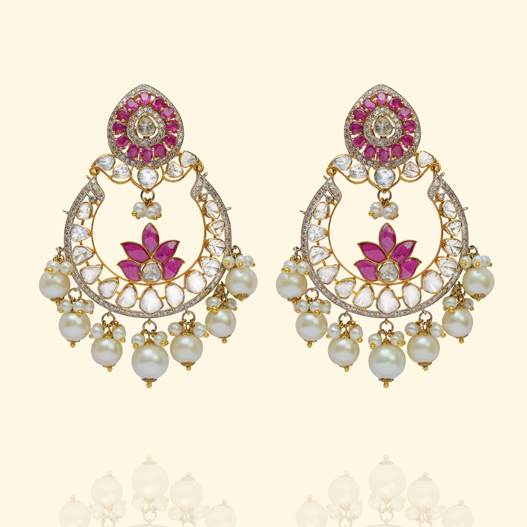 Surkh Ruby Polki Earrings