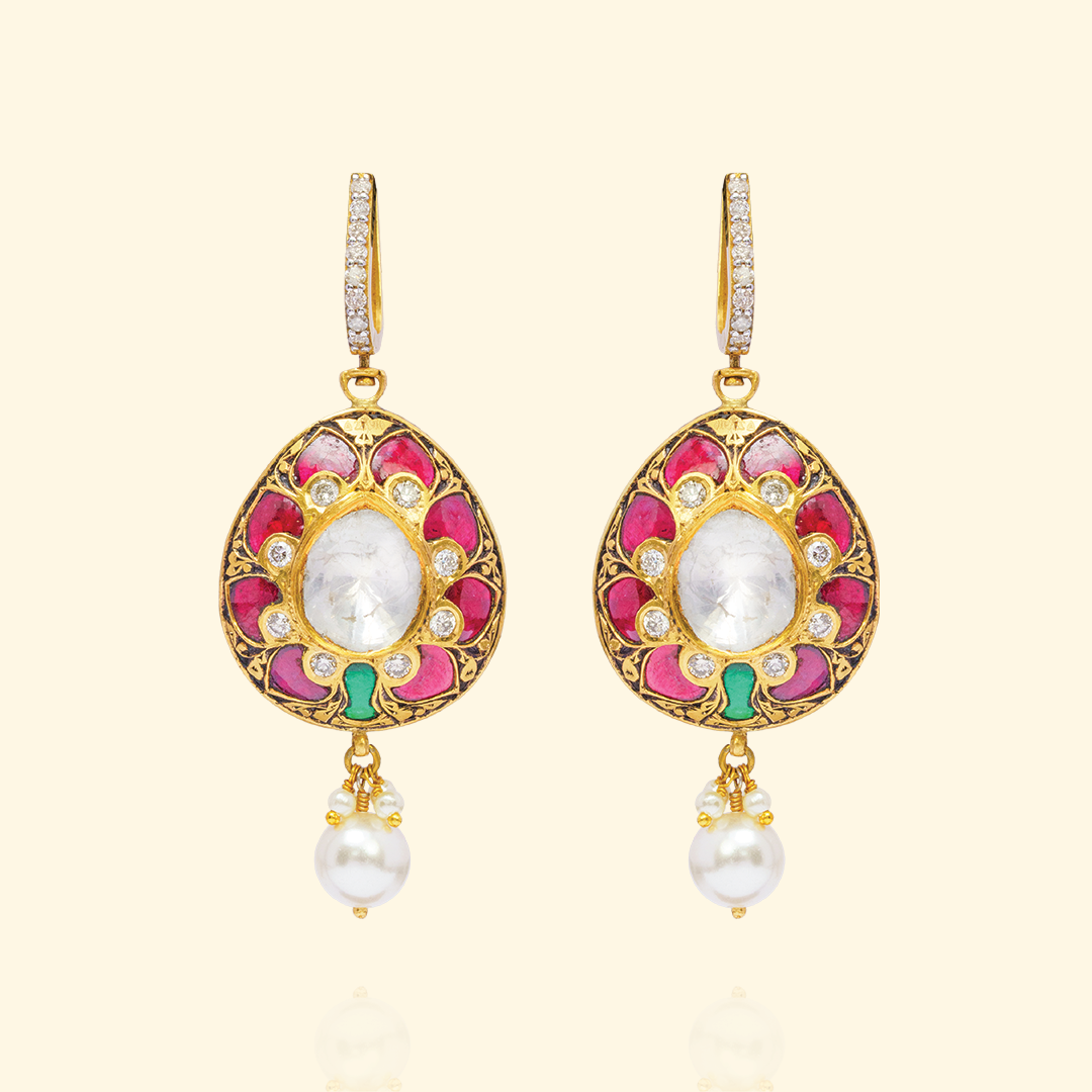 Mahira Ruby Polki Earrings