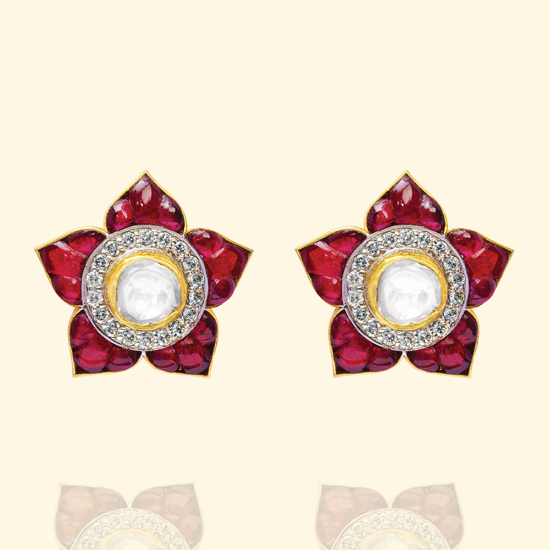 Gulrang Ruby Polki Earrings