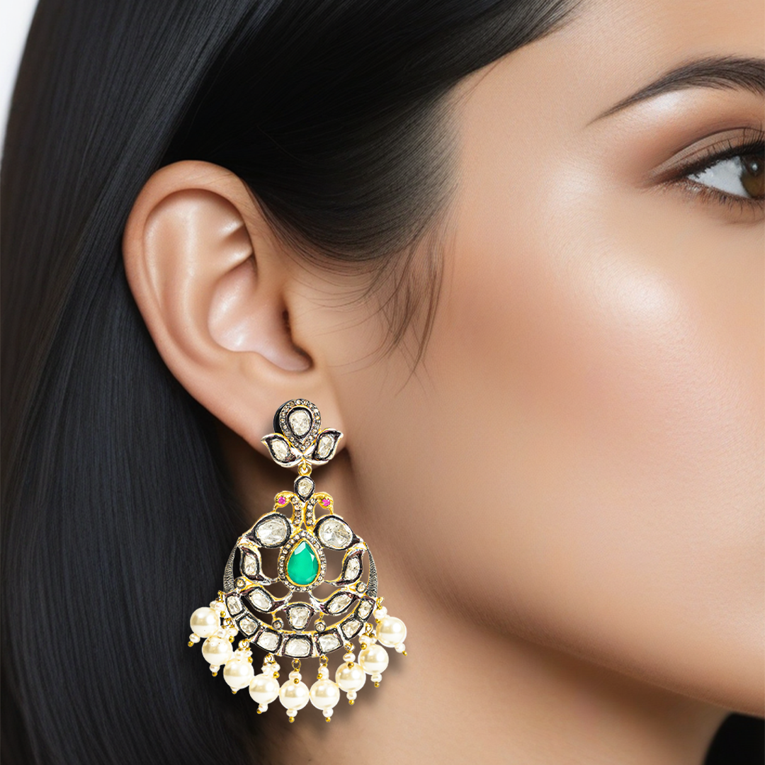 Asma Emerald Polki Chaandbalis