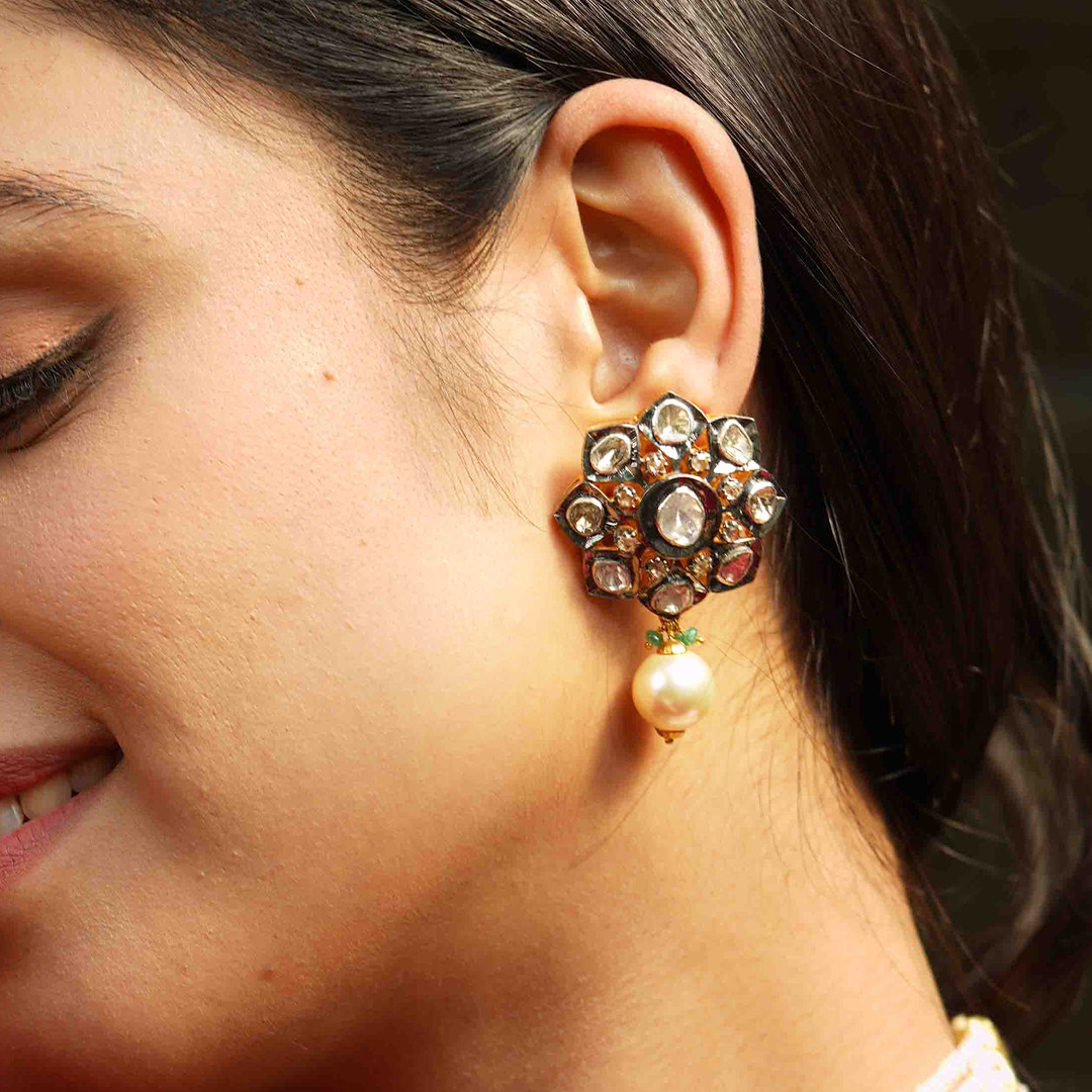 Oversized Victorian Polki Earrings