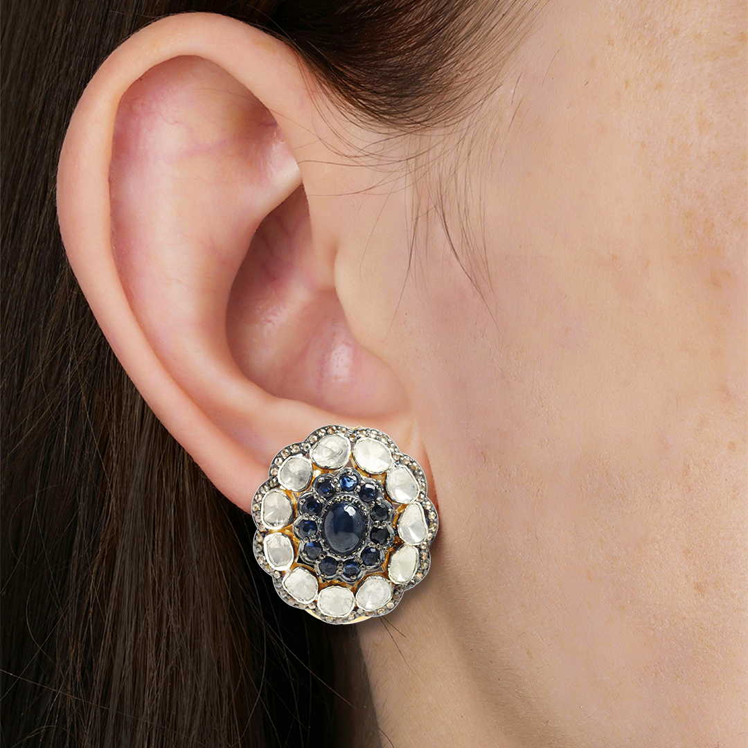 Astrales Sapphire Polki Earrings