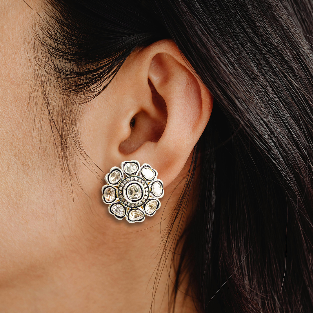 Silverline Polki Flower Tops