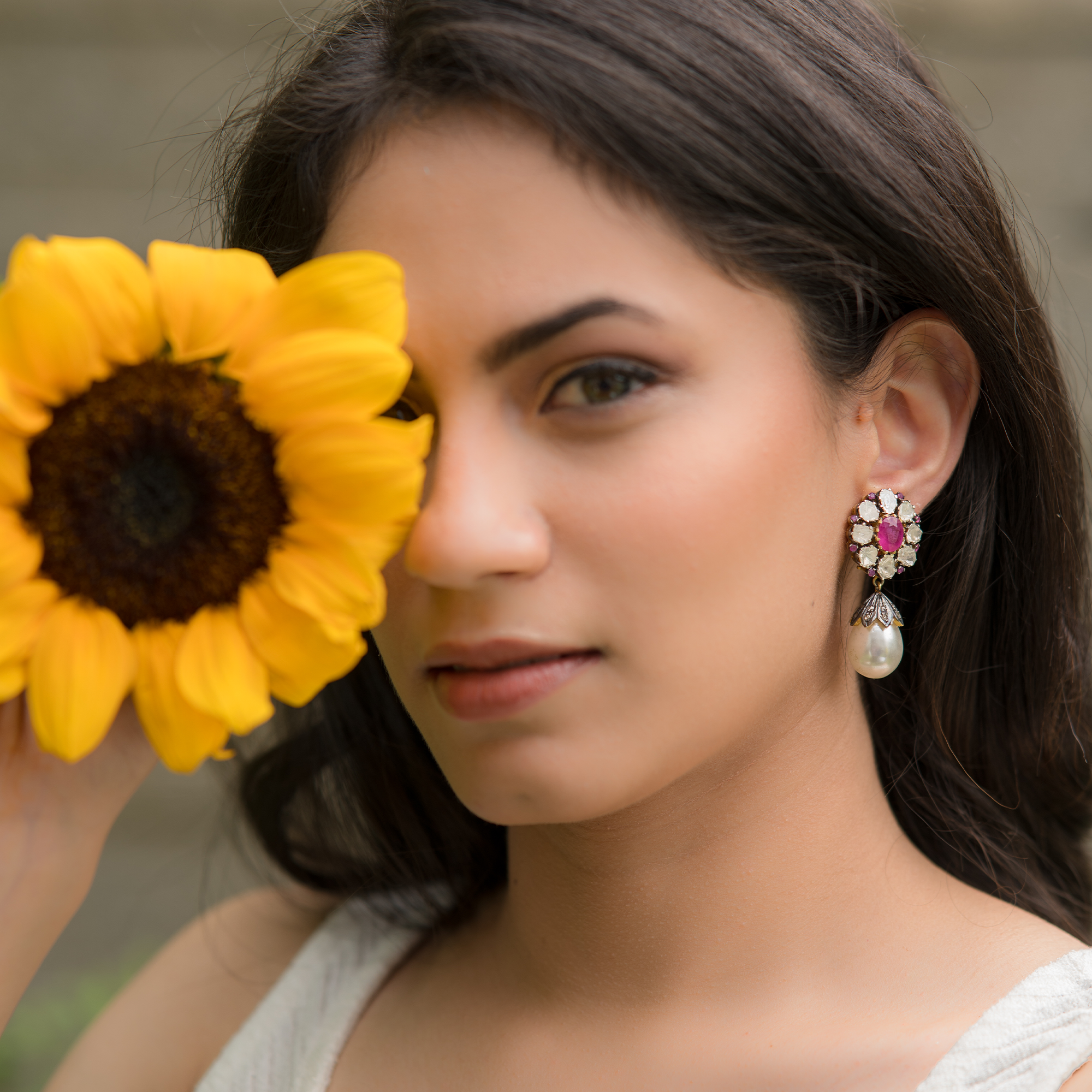 TAS Signature Polki Ruby Earrings