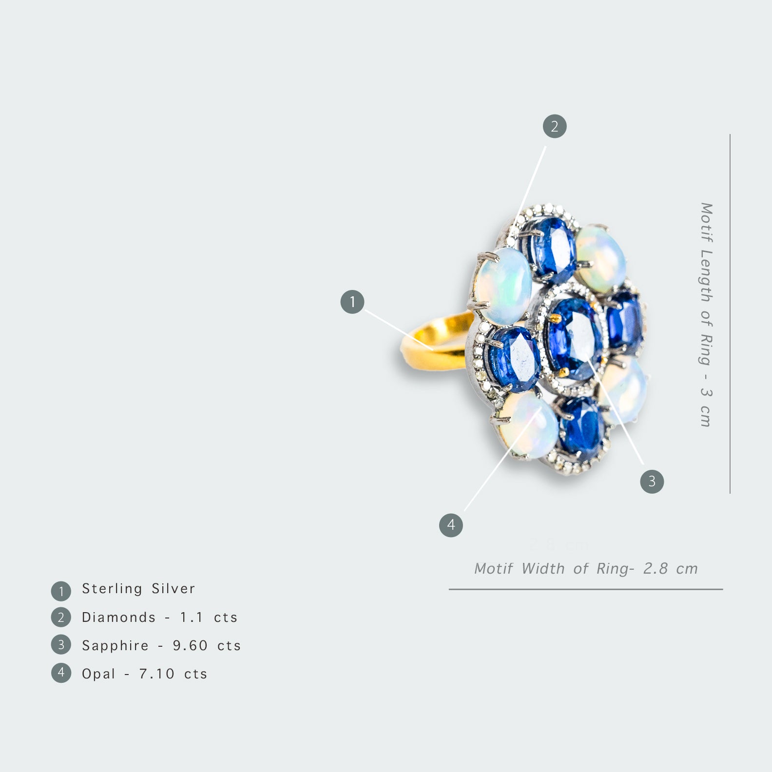Eliora Sapphire Opal Diamond Ring