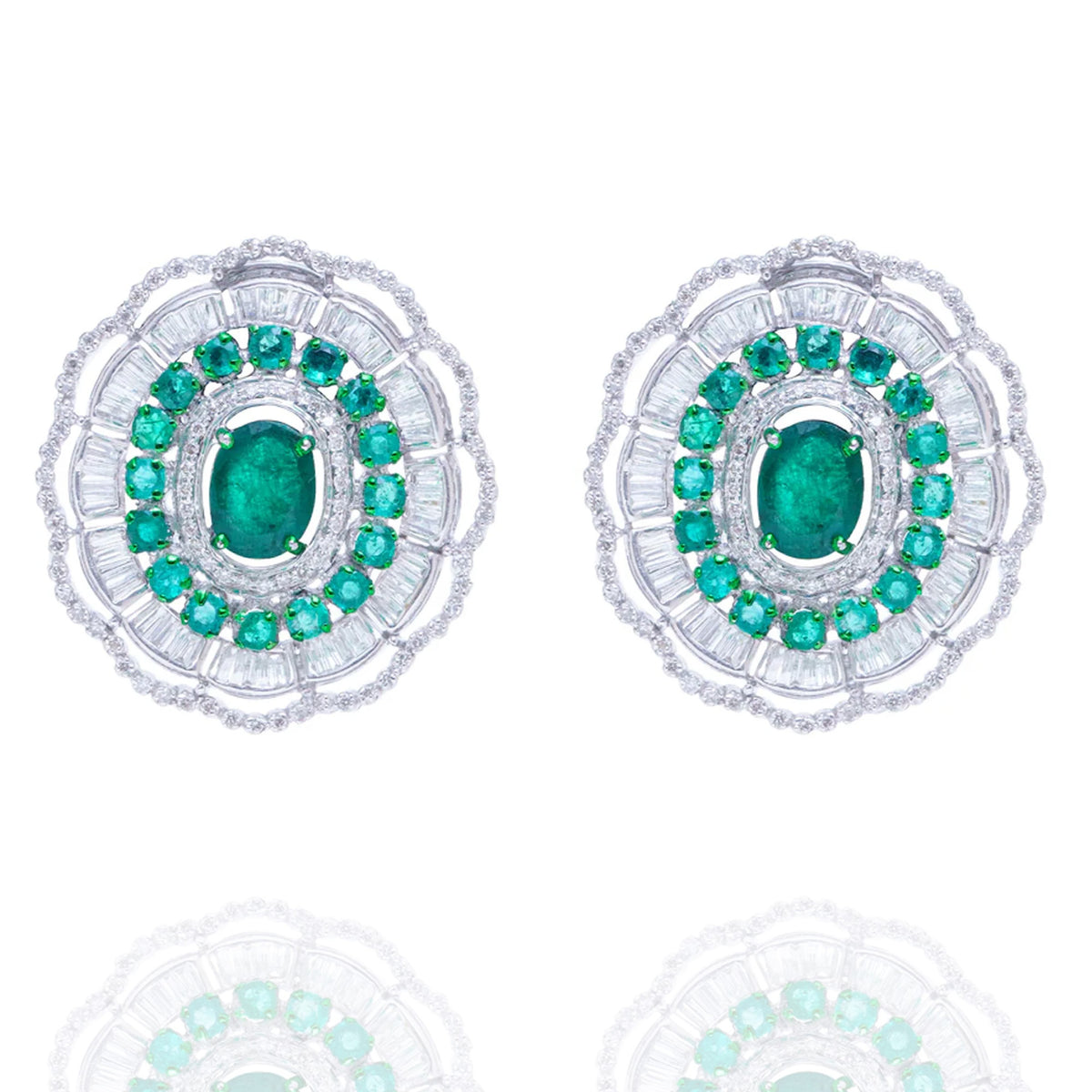 Elysian diamond emerald Earrings