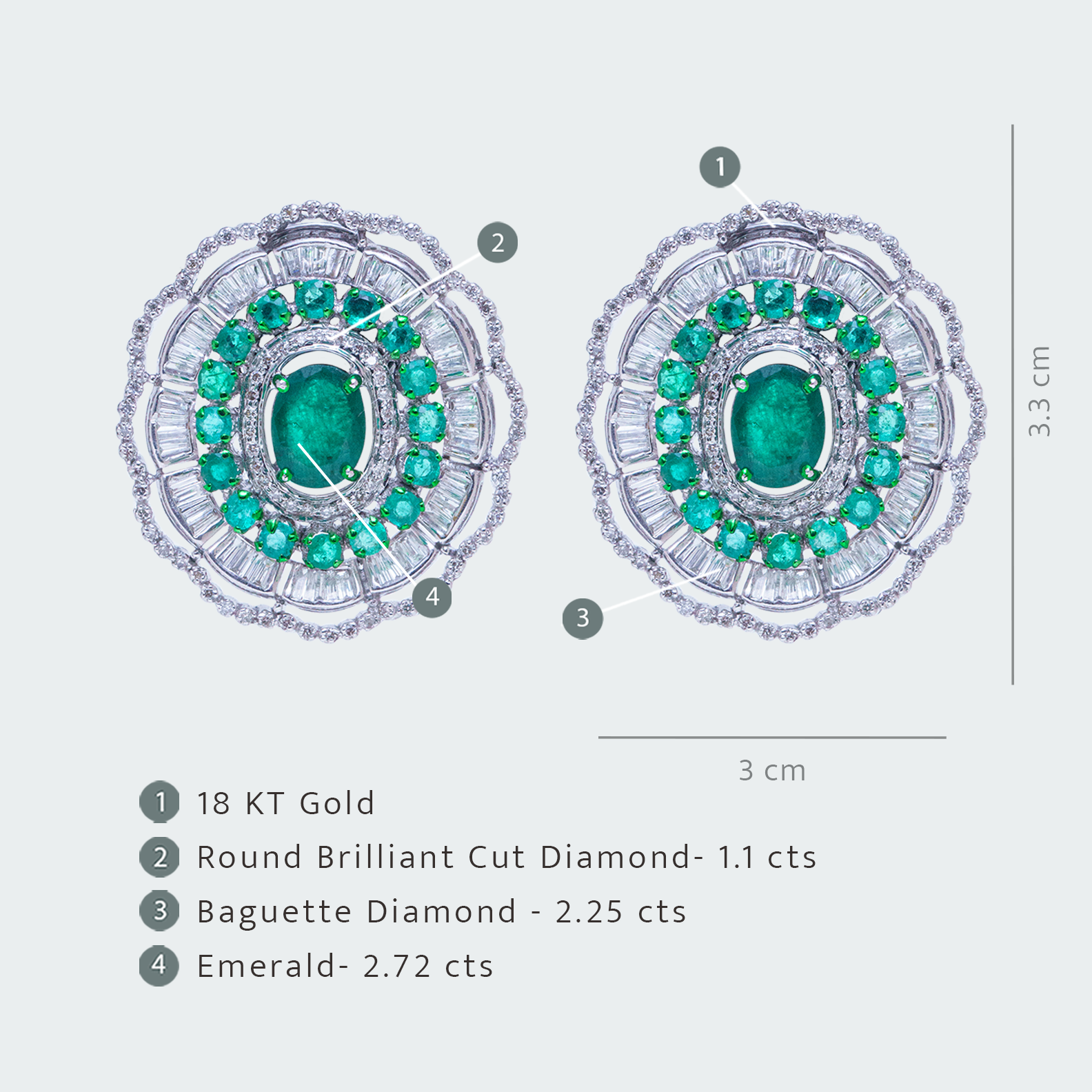 Elysian emerald diamond Earrings
