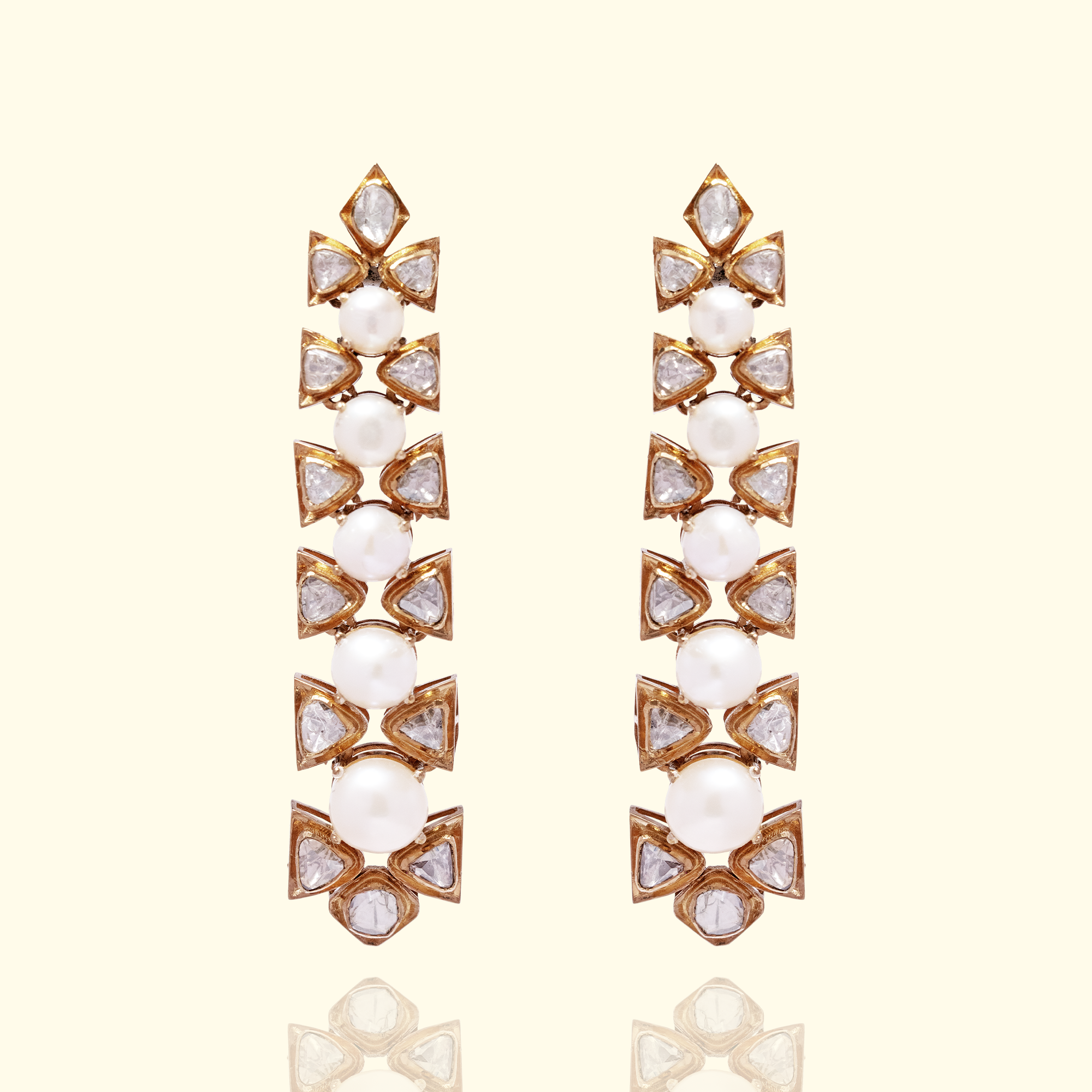 Mohini Polki Pearl Lari Earrings