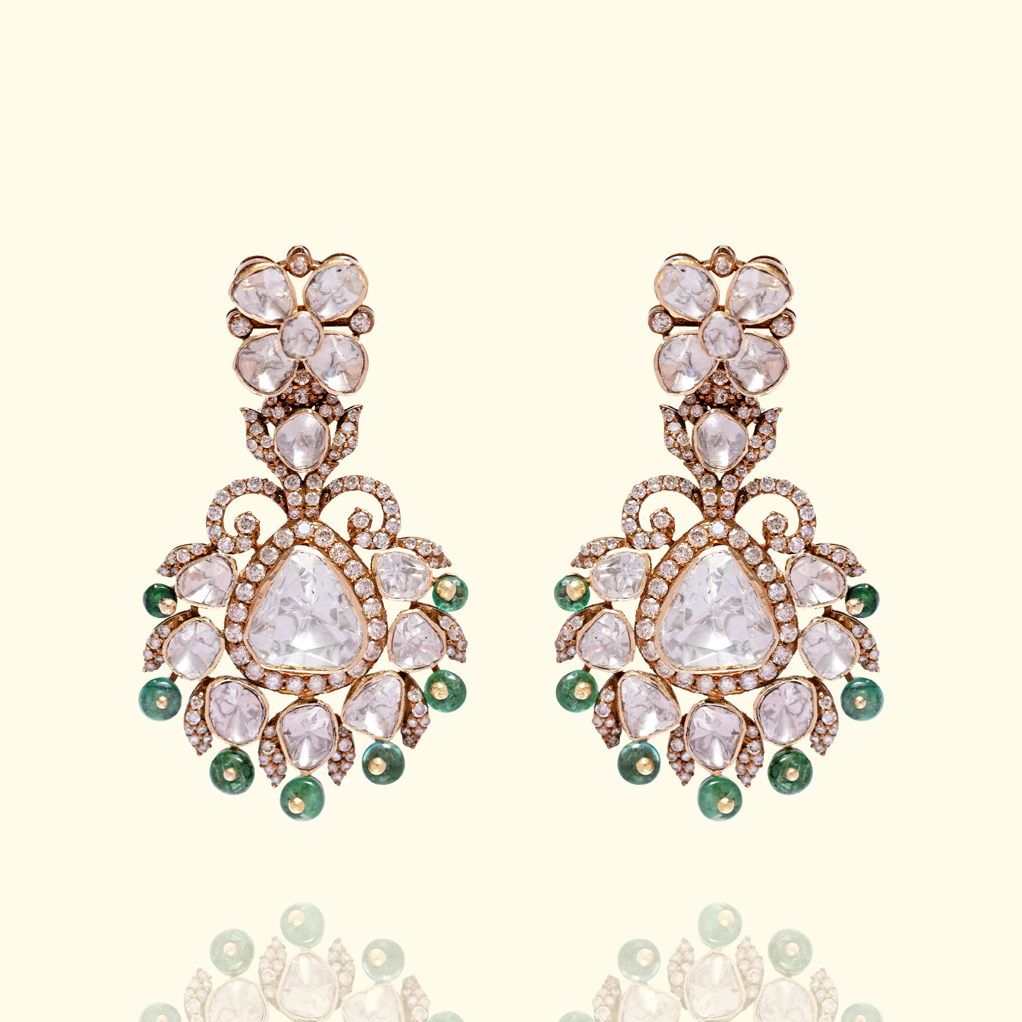 Damisa Polki Emerald Earrings