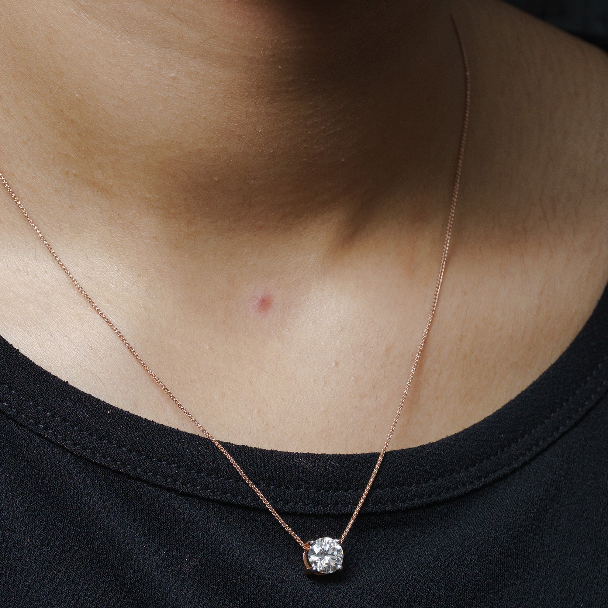 Sandra Classic Round Lab Diamond Pendant