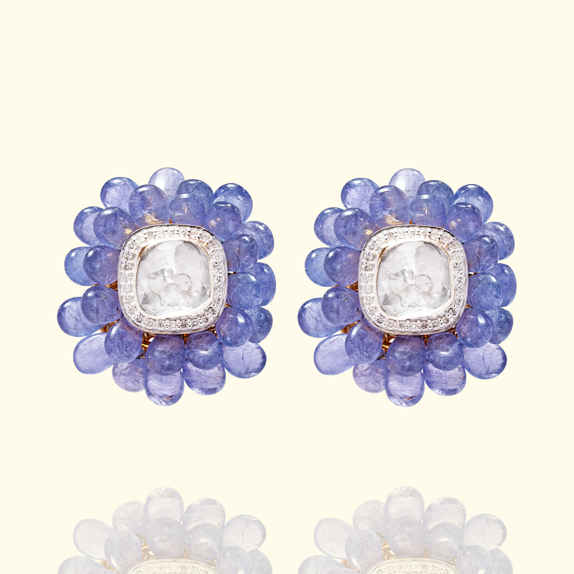 Darshan Polki Tanzanite Earrings
