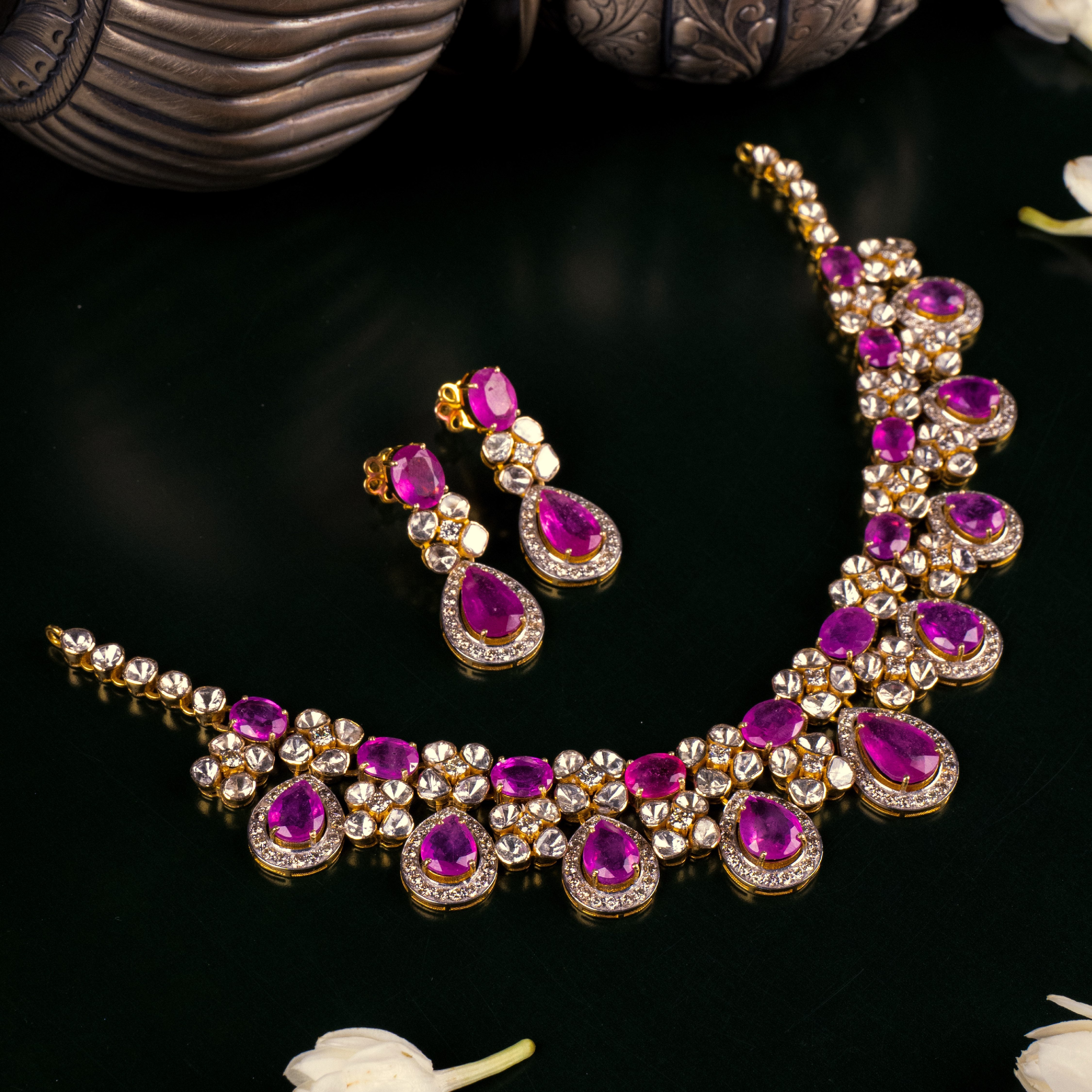 Kerani Pink Sapphire Polki Necklace