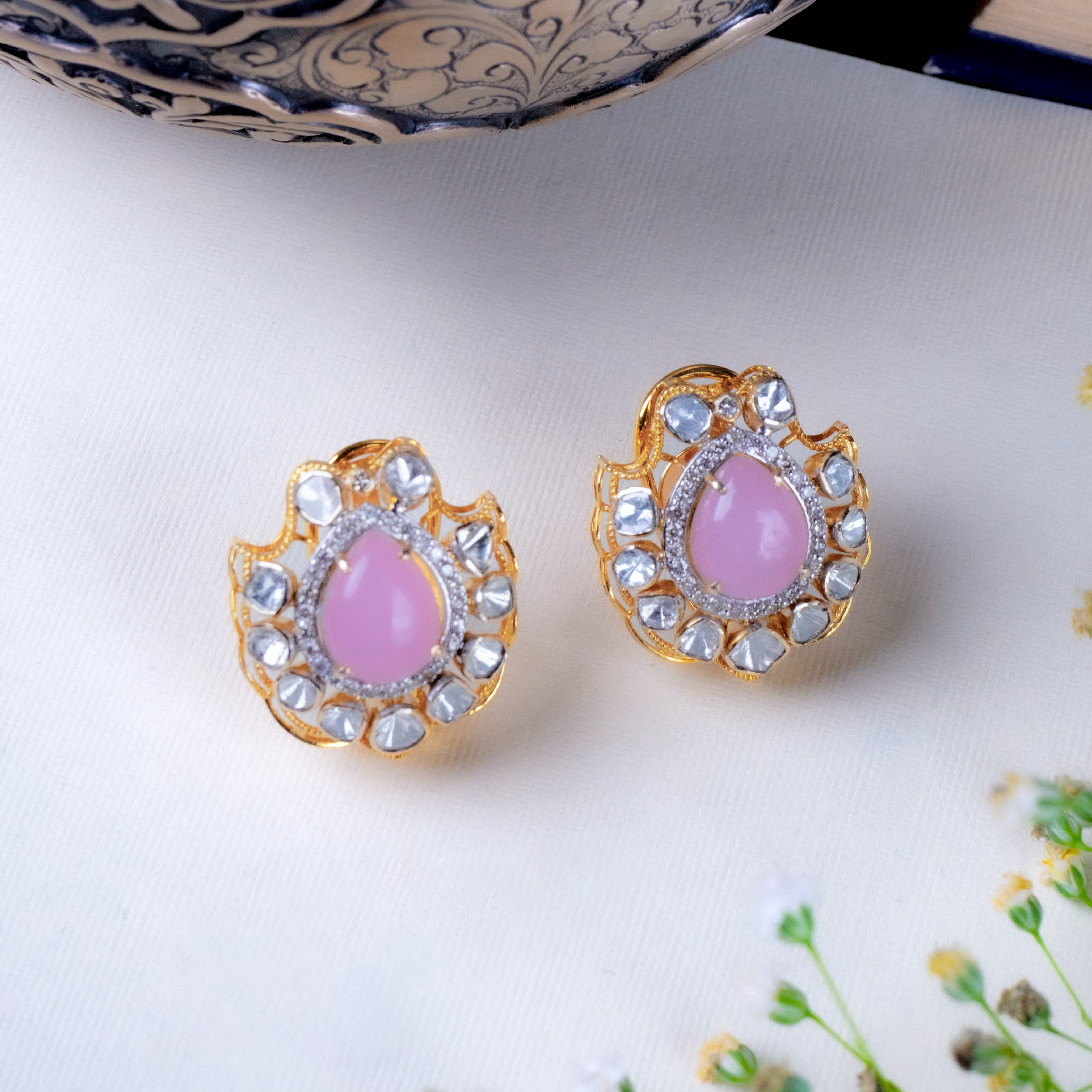 Raya Morganite Polki Earrings