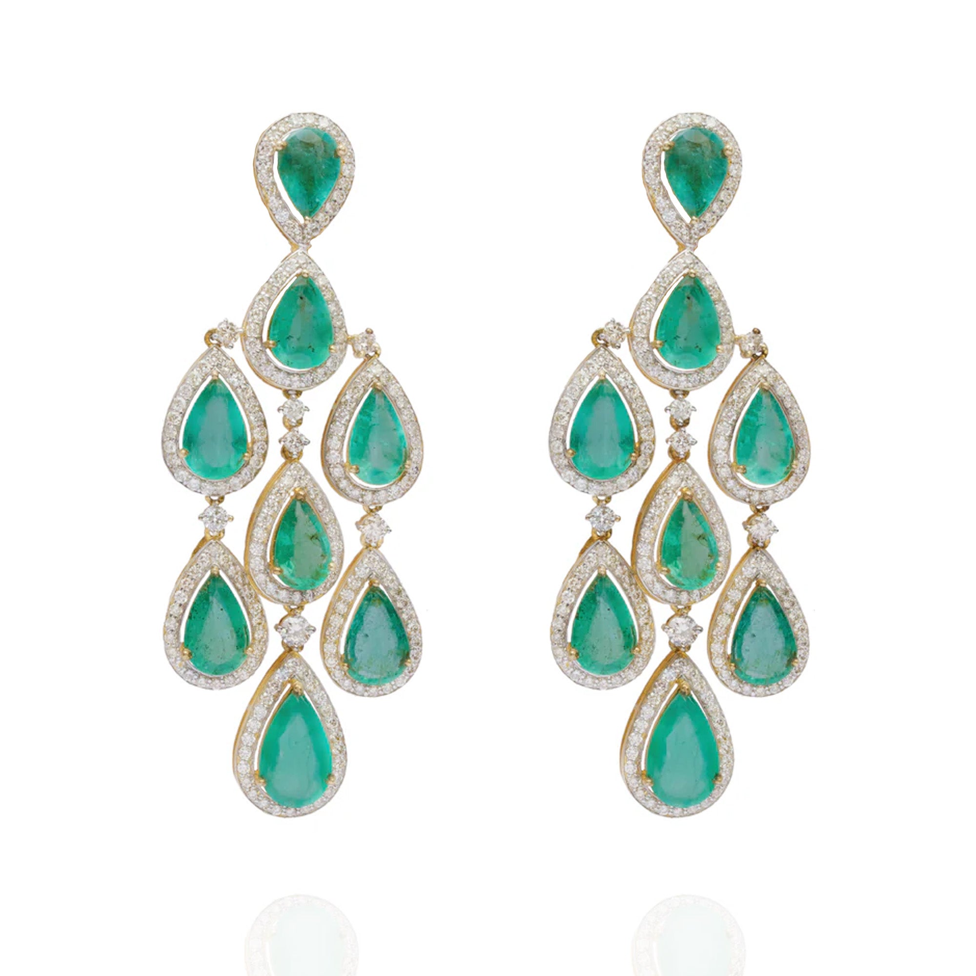 Forest Diamond Emerald Earring