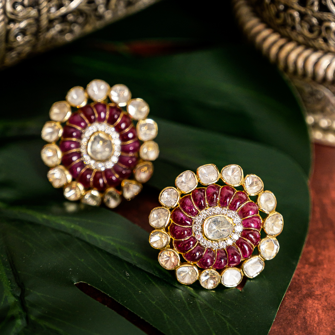 Elani Polki Ruby Earrings