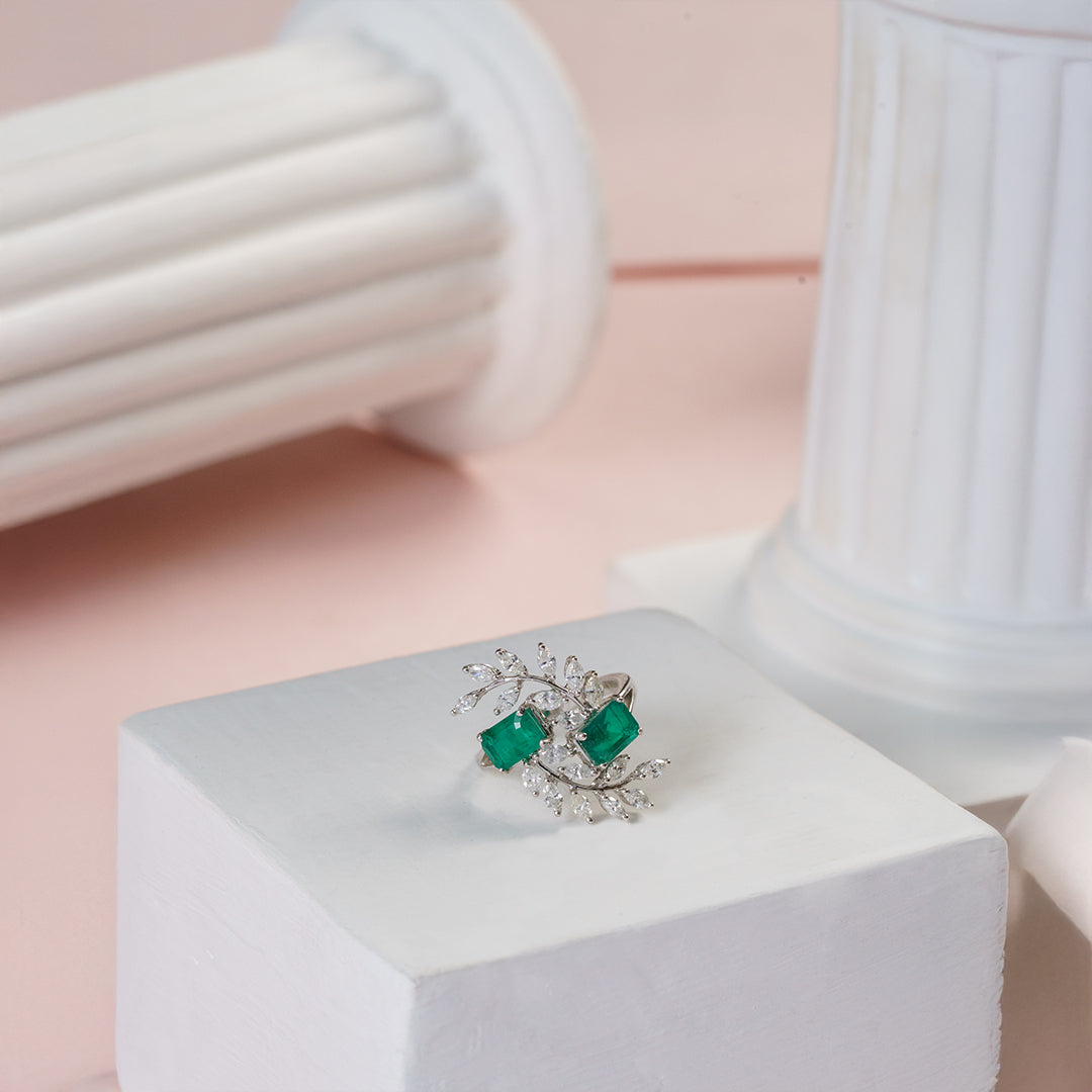 Elowen Emerald Diamond Ring