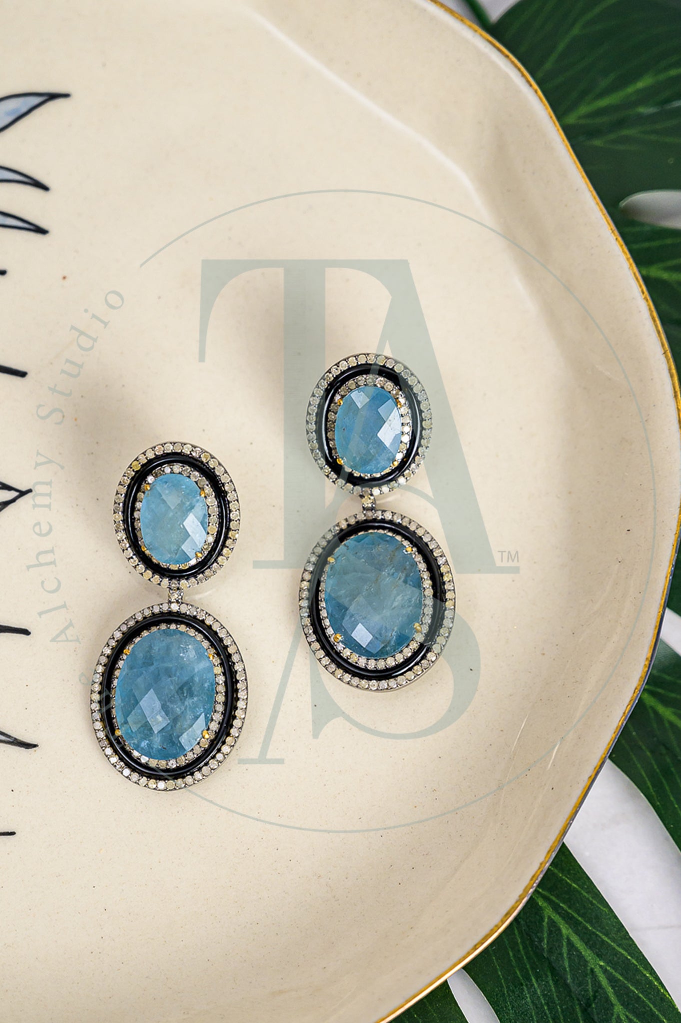 Jeune Aquamarine and Diamond Earrings