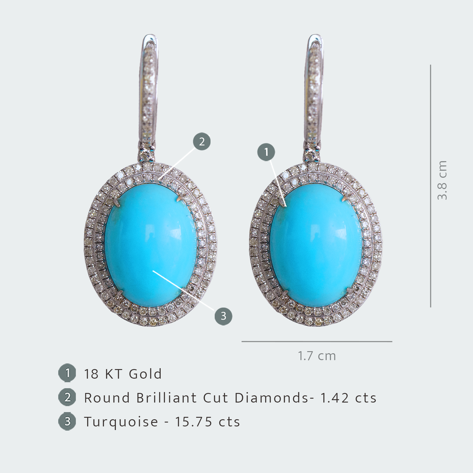 Grande Turquoise Diamond Earrings