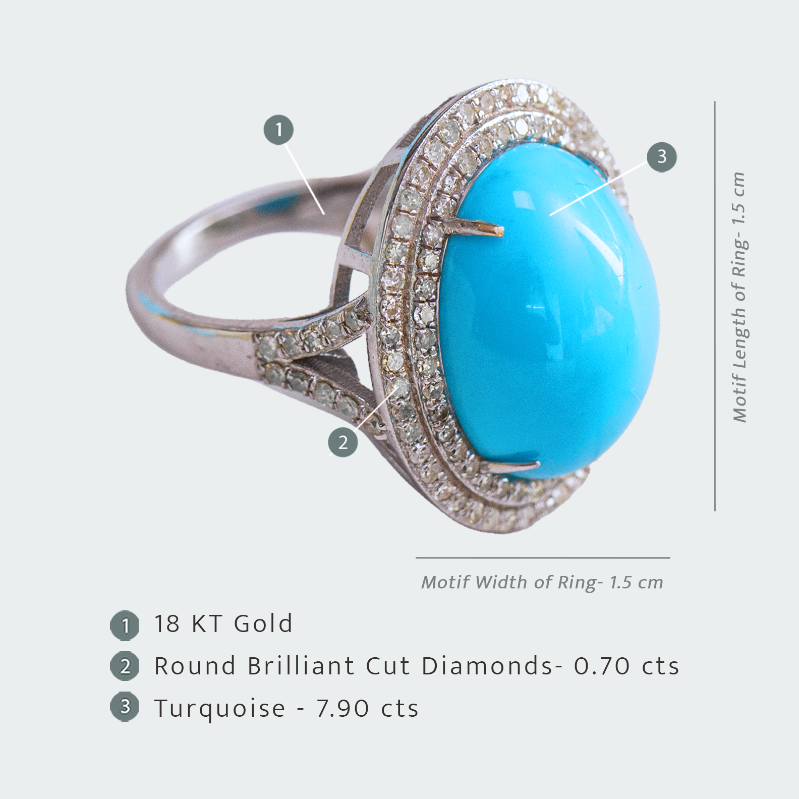 Grande Turquoise Diamond Ring