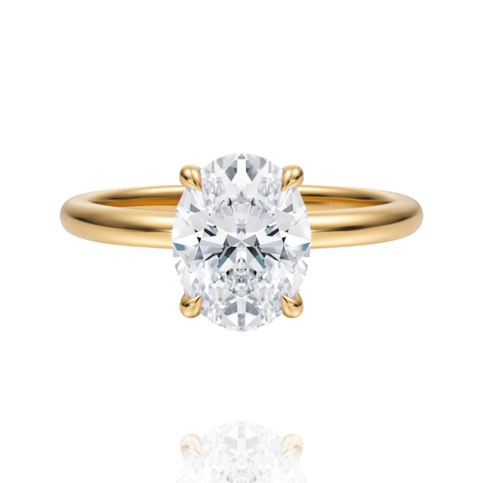 classic oval lab grown solitaire ring