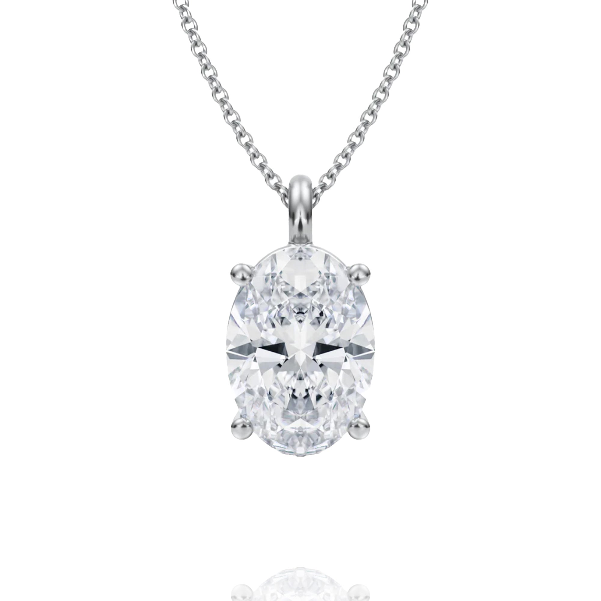 classic oval lab grown solitaire pendant