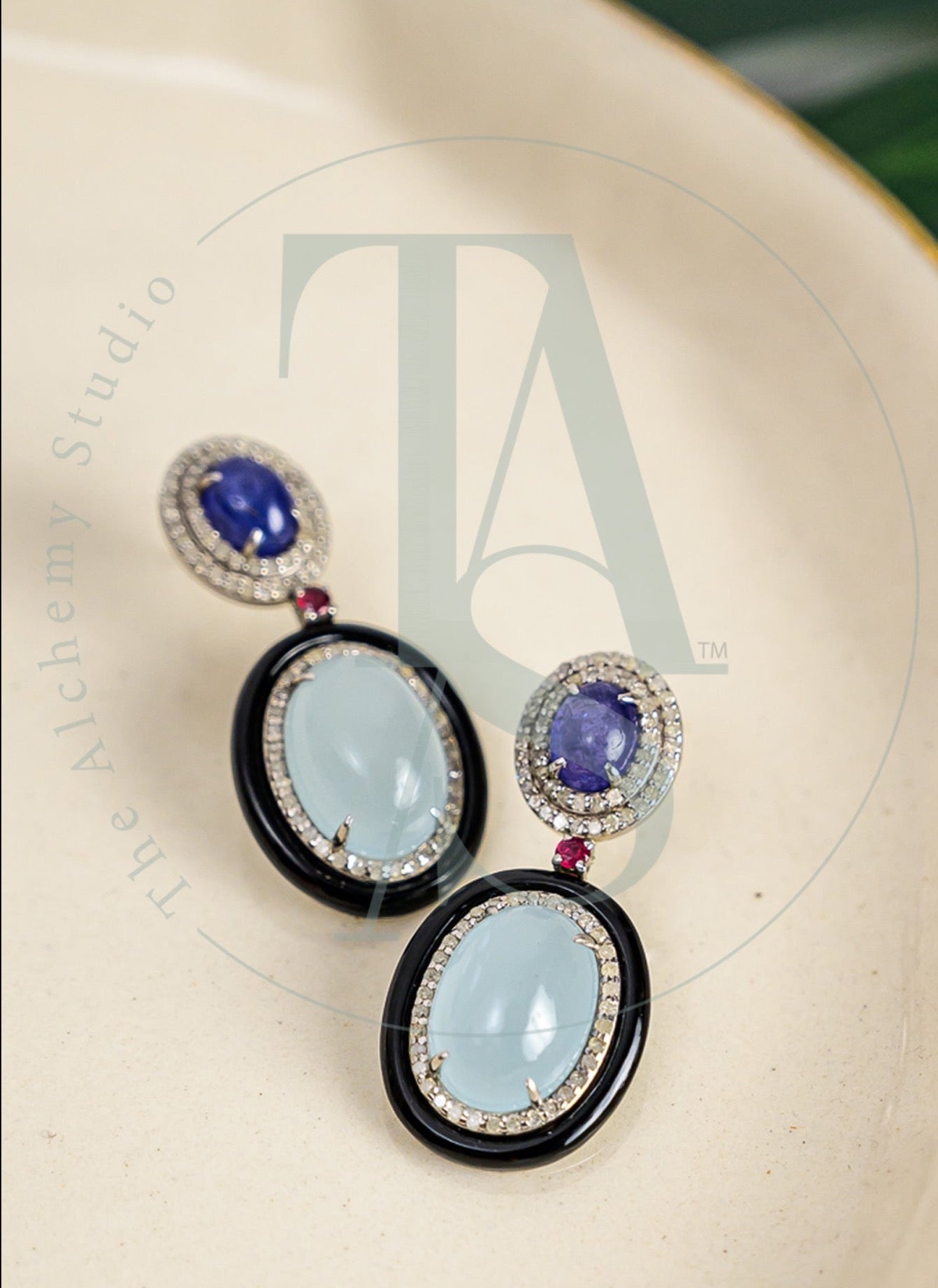 Dritan Tanzanite and Moonstone Earrings
