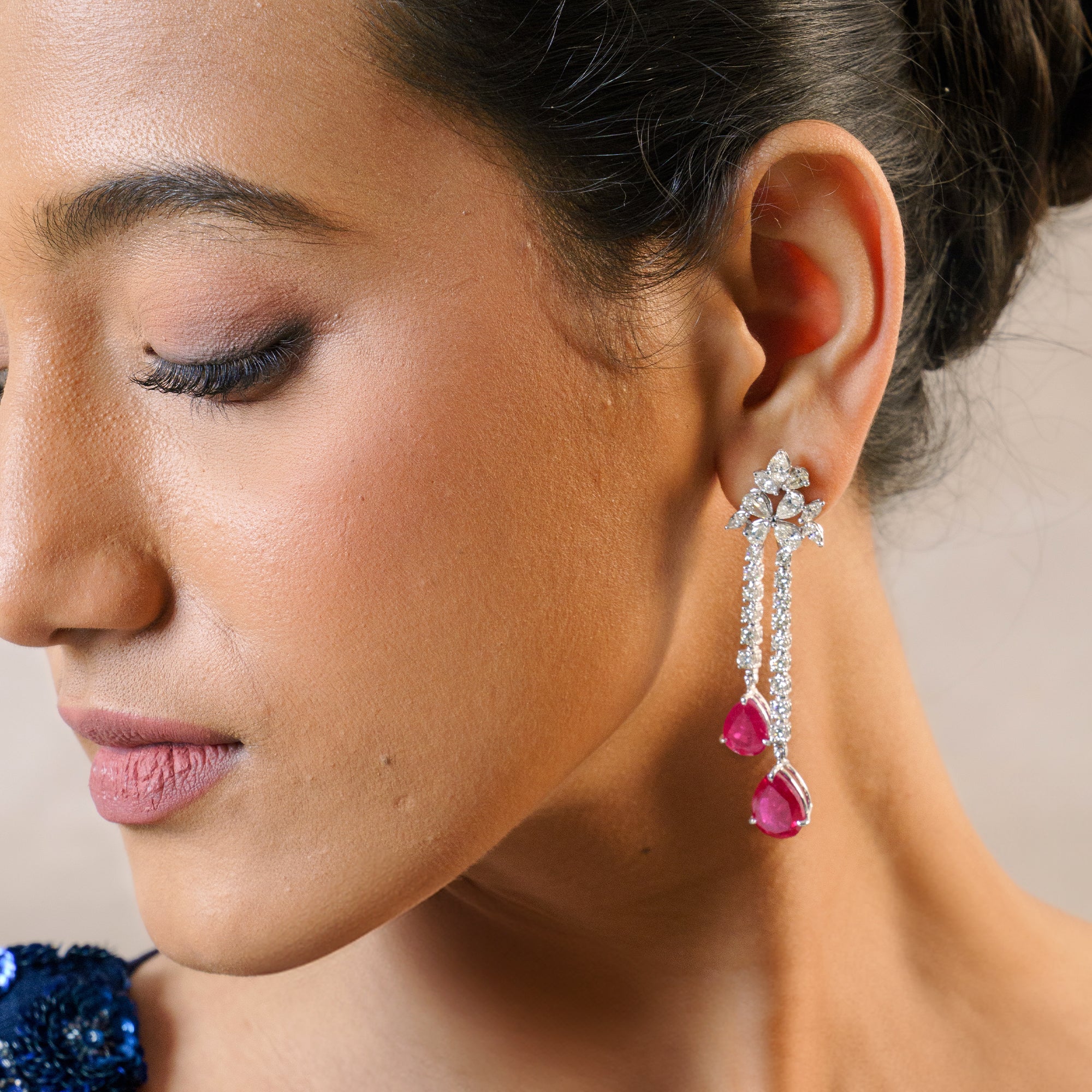 Rouge Royale Ruby Diamond Earrings