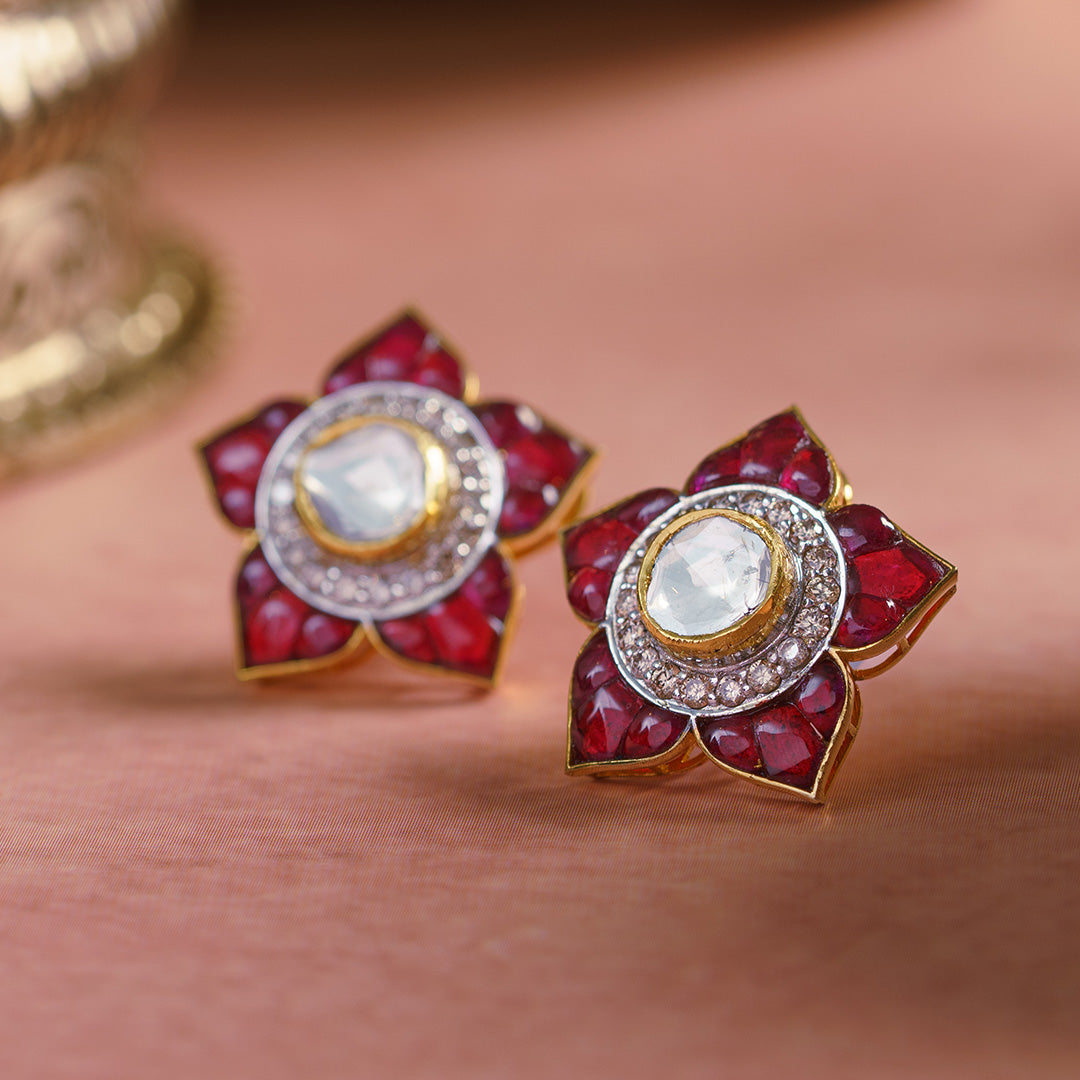Gulrang Ruby Polki Earrings