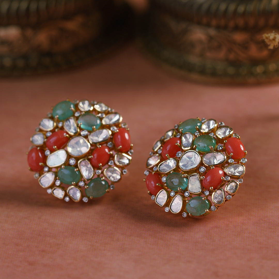 Maysa Emerald Polki Earrings