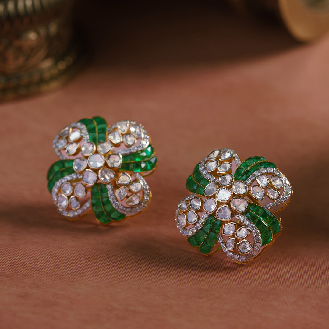 Gohar Emerald and Diamond Earrings