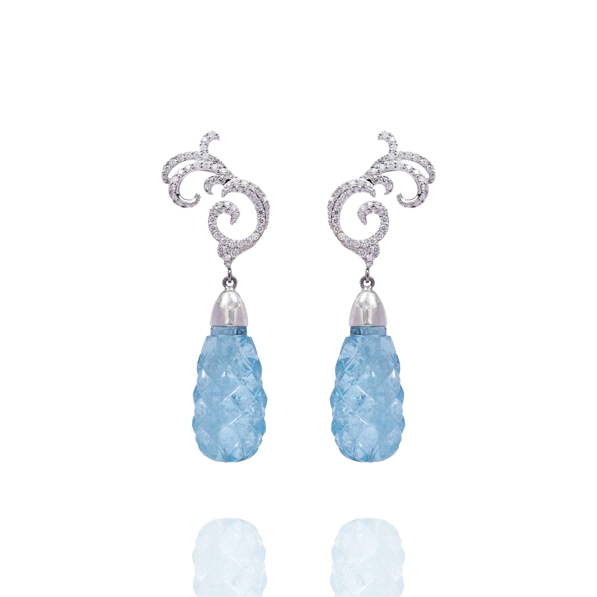 Mirabel Aquamarine Diamond Earrings