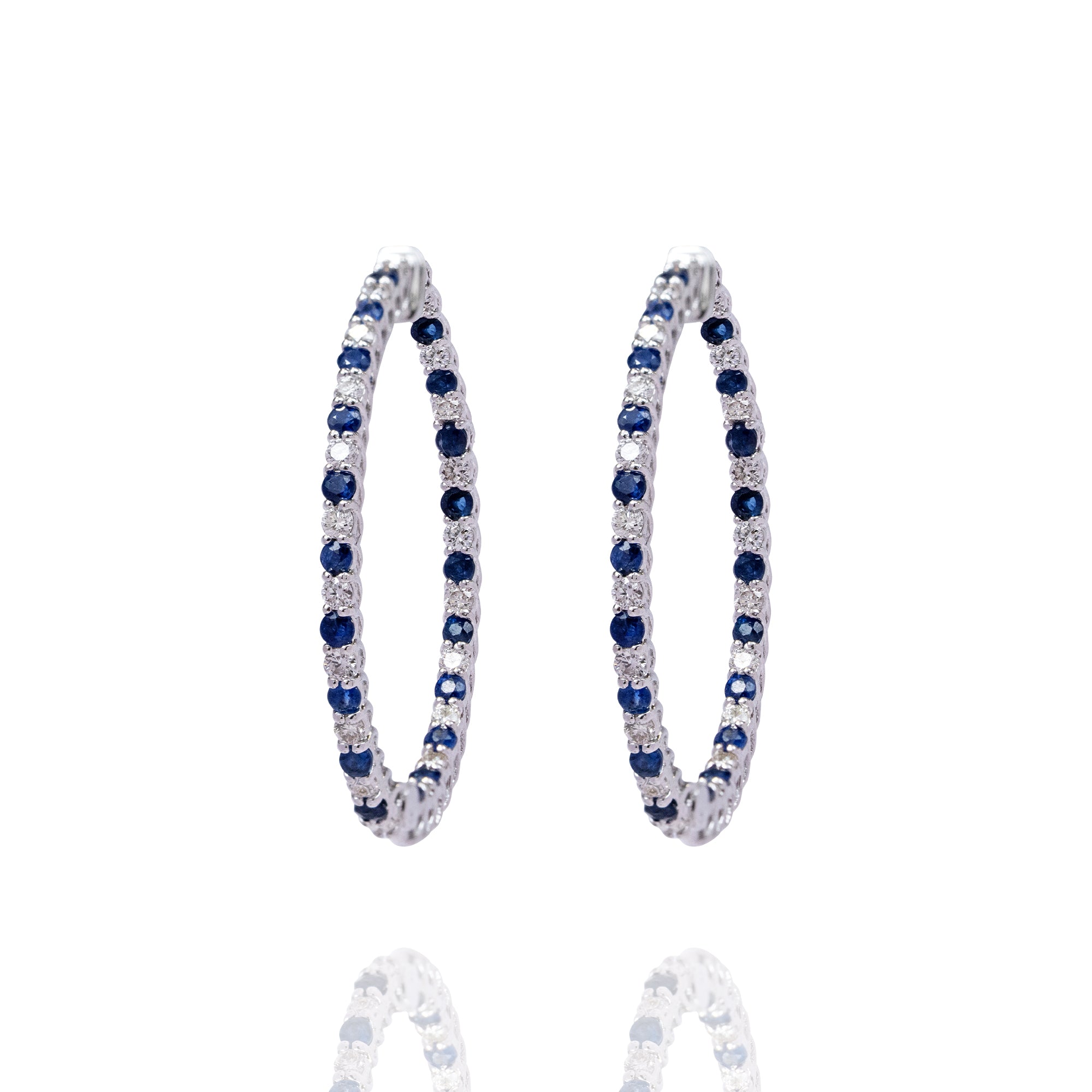 Lily Sapphire and Diamond Hoops