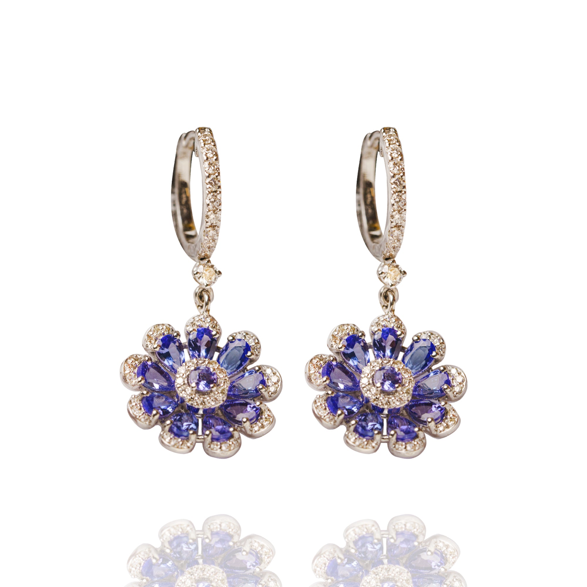 Fiora Tanzanite Diamond Hanging Earrings