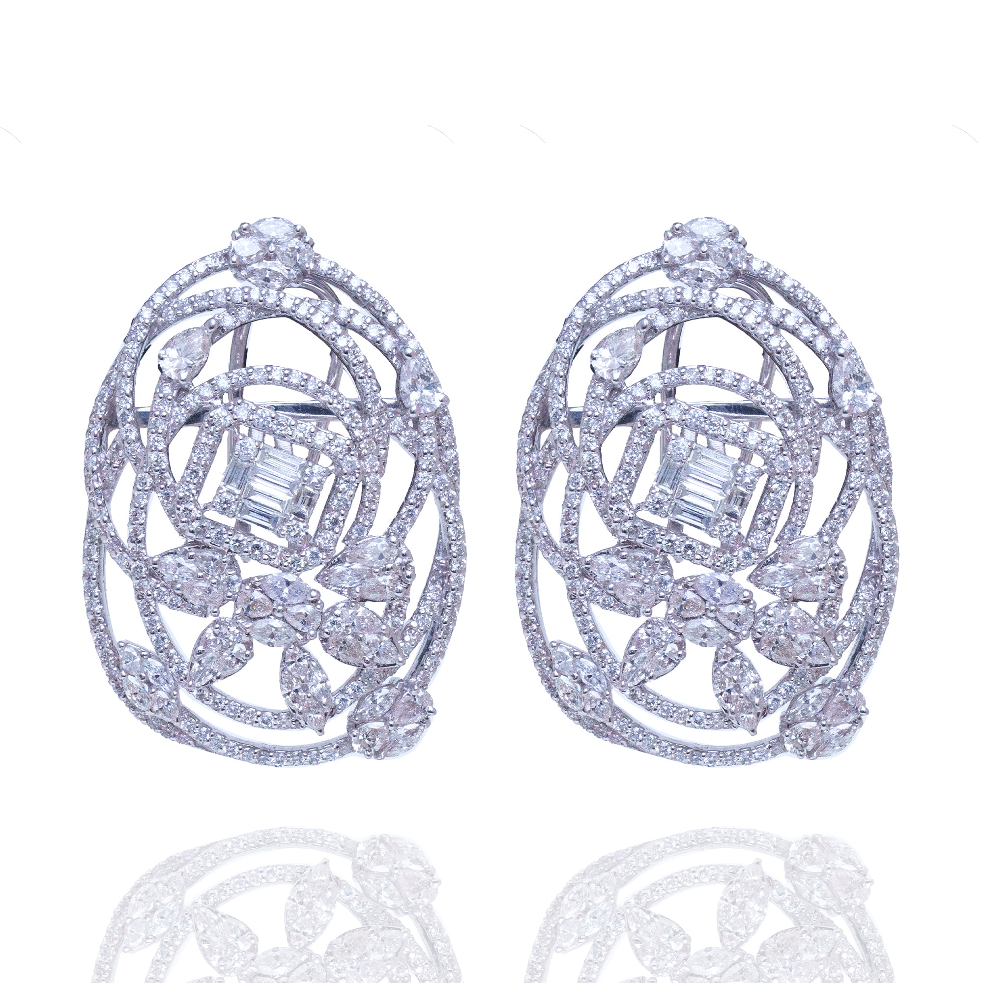 Oversized Pressure Diamond Earrings