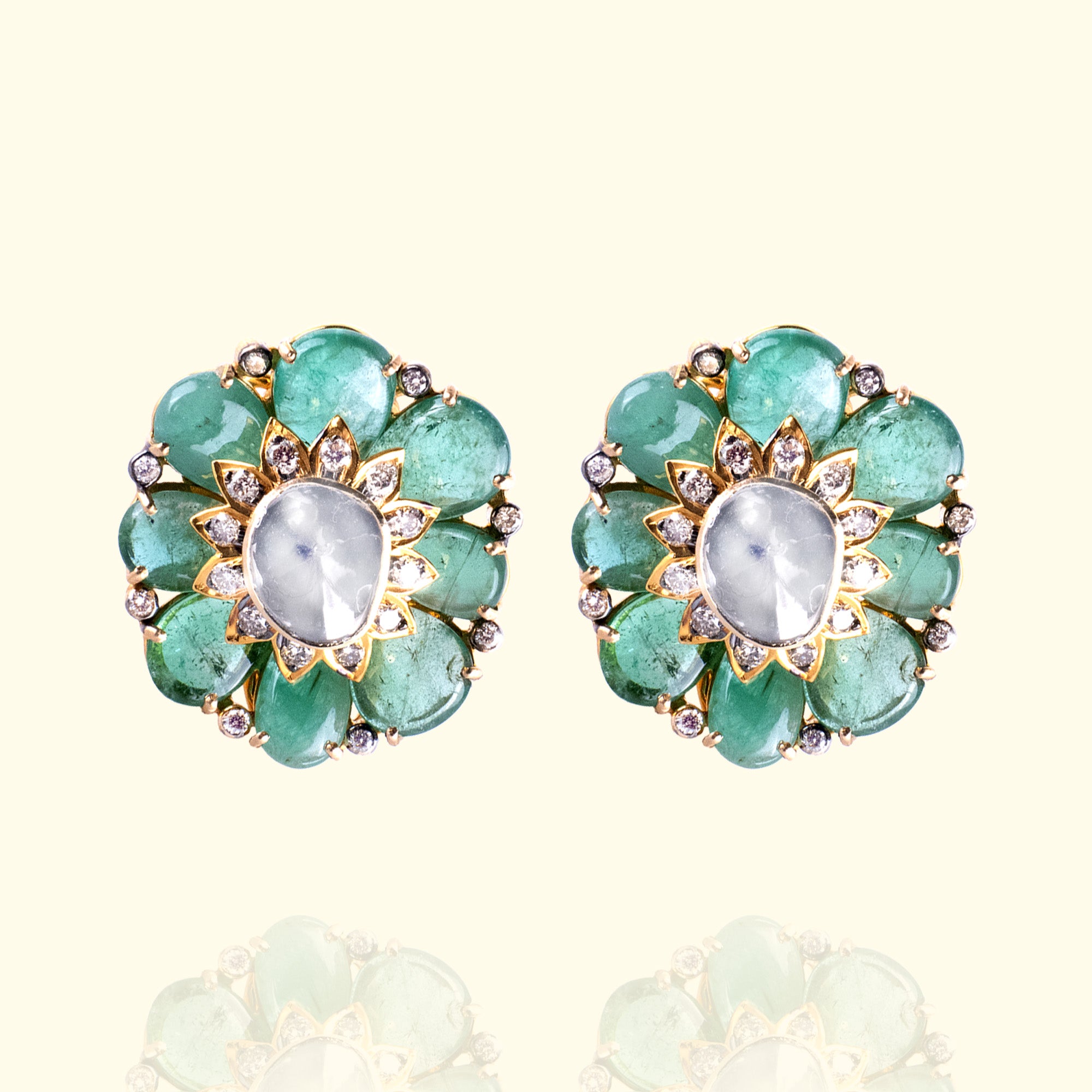 Hayat Emerald polki Earrings
