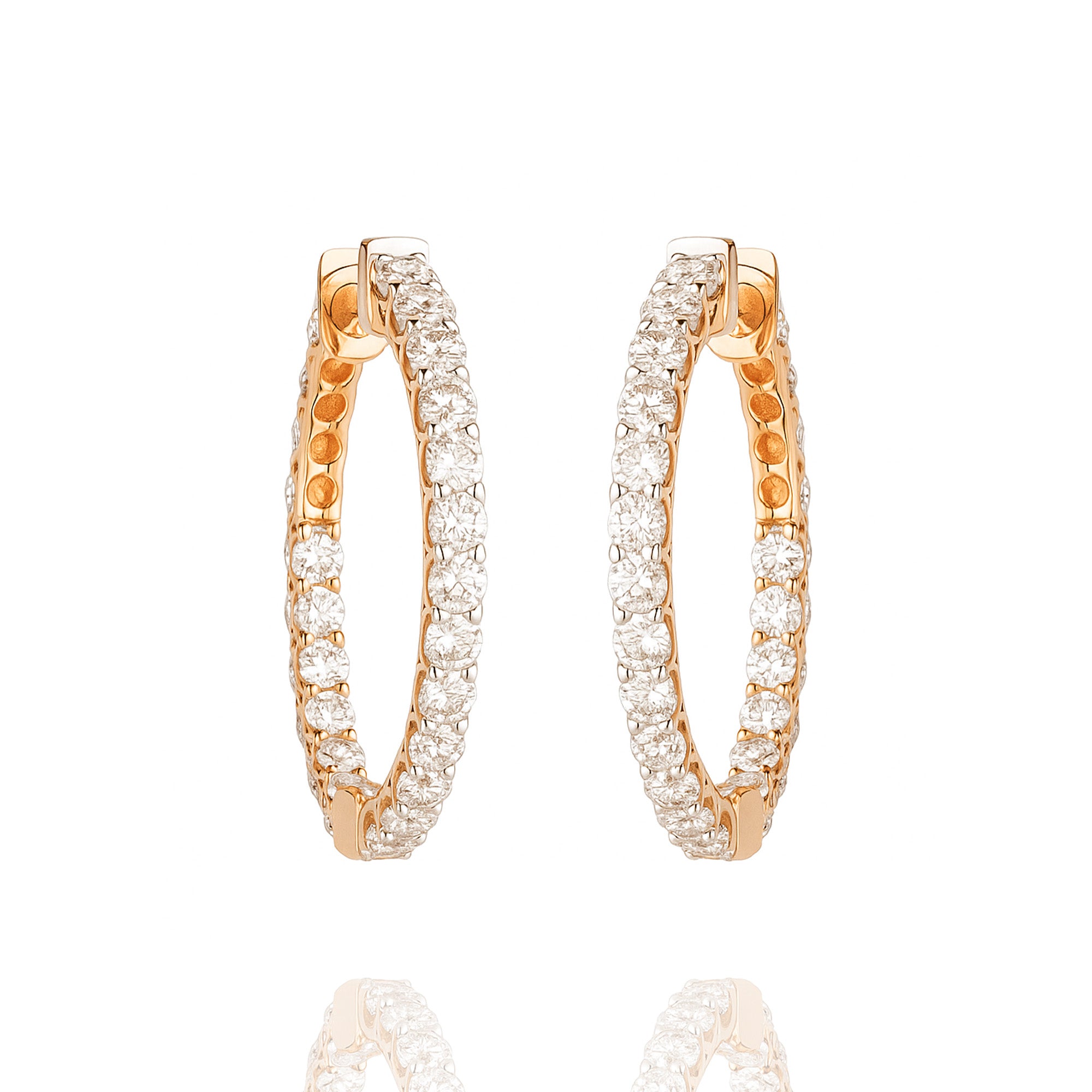 Elegant gold hoops featuring diamonds, handcrafted for festive and bridal occasions
