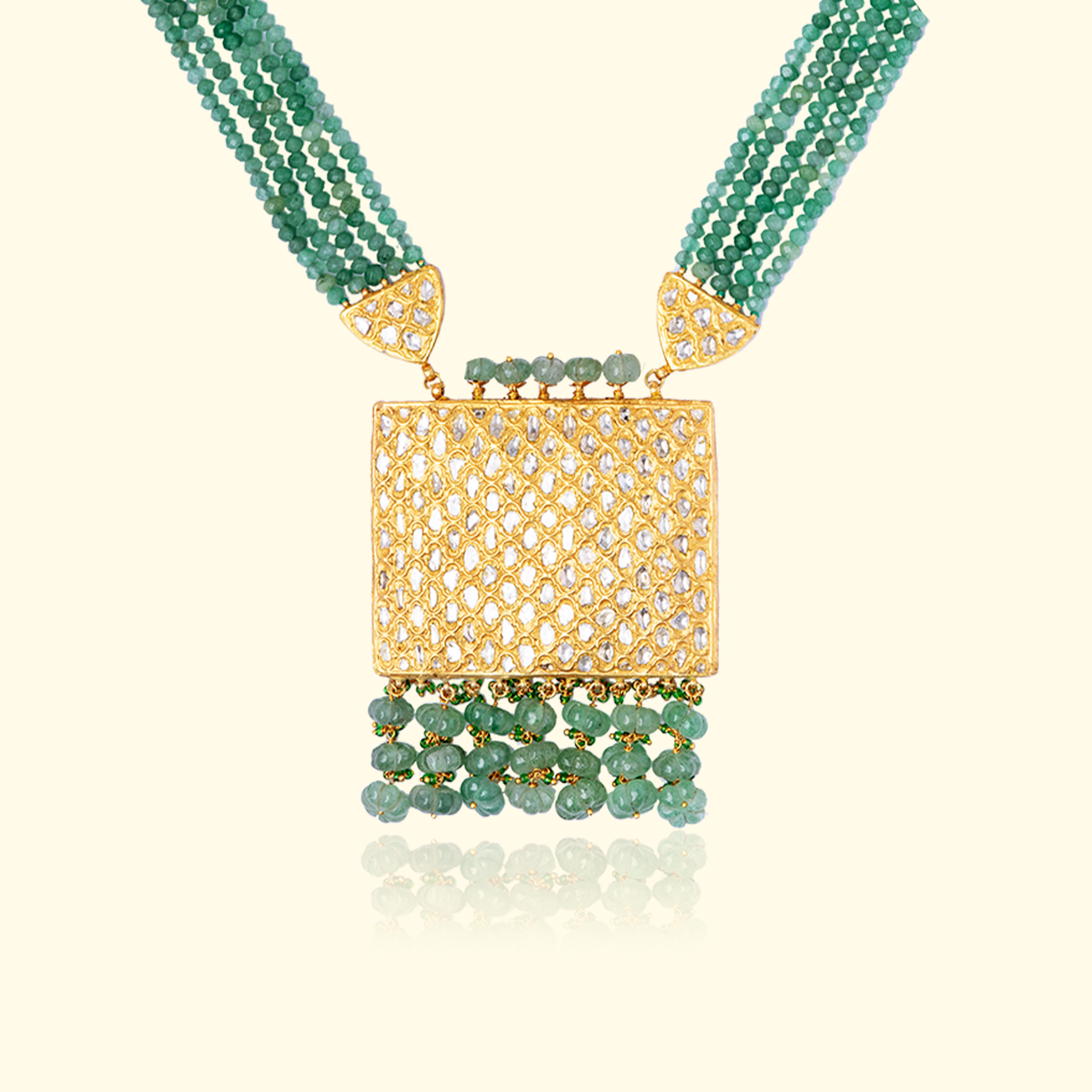 Jasmina Emerald Polki Pendant