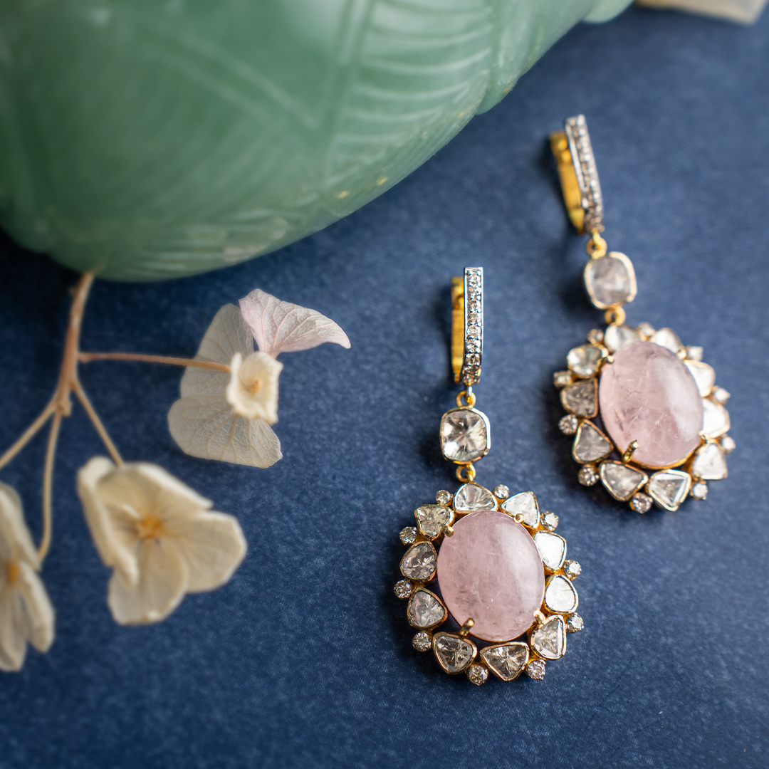 Jeahh Morganite Polki Earrings