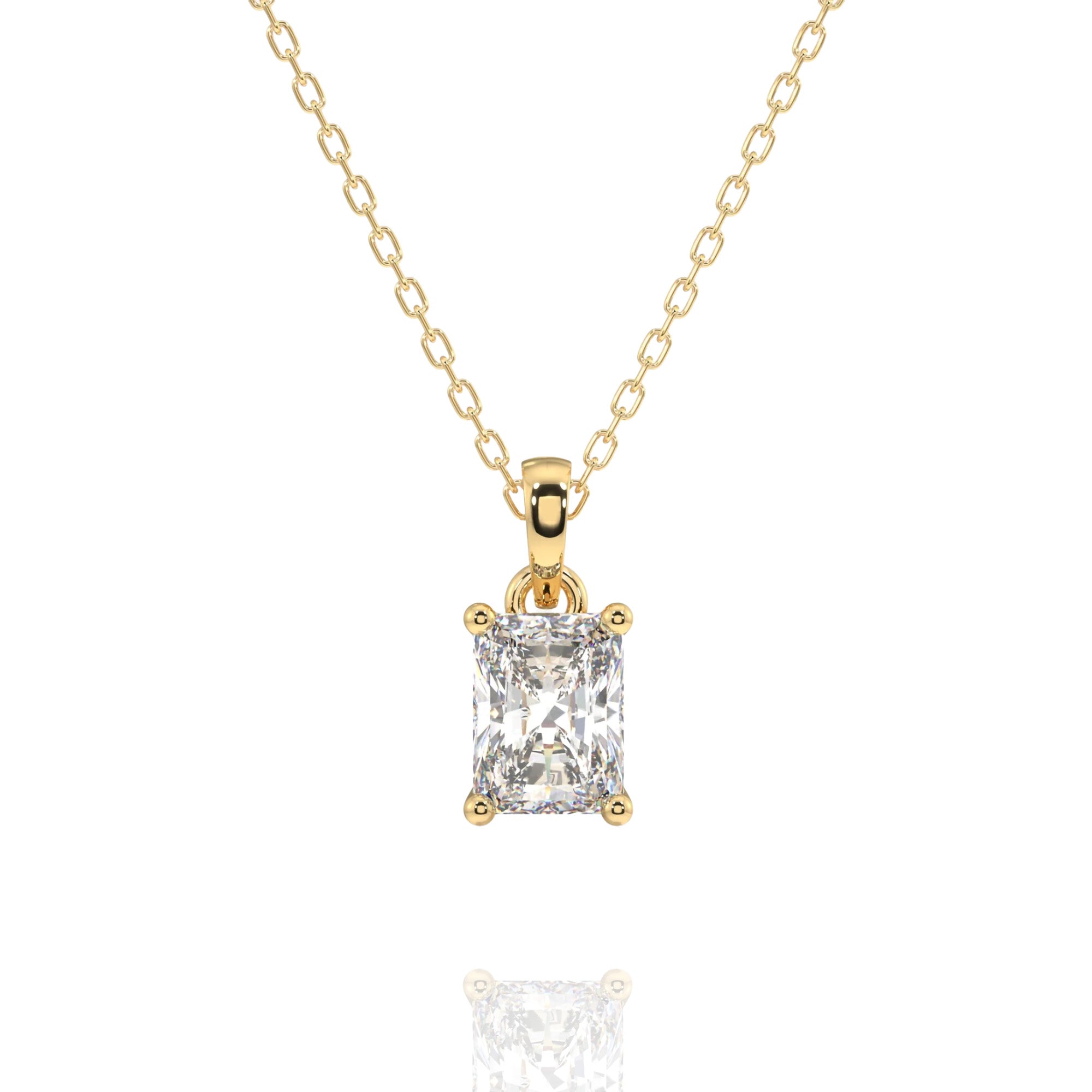 classic radiant lab grown solitaire pendant