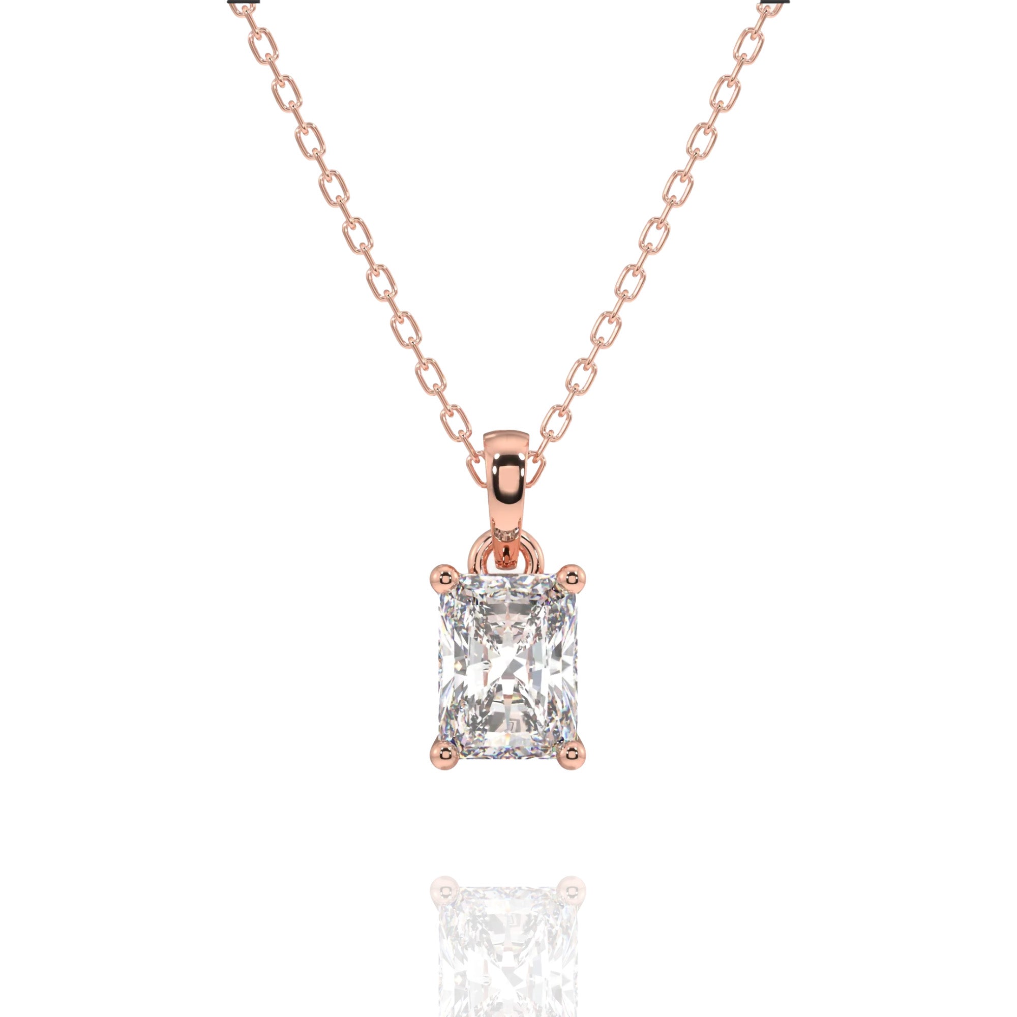 classic radiant lab grown solitaire pendant