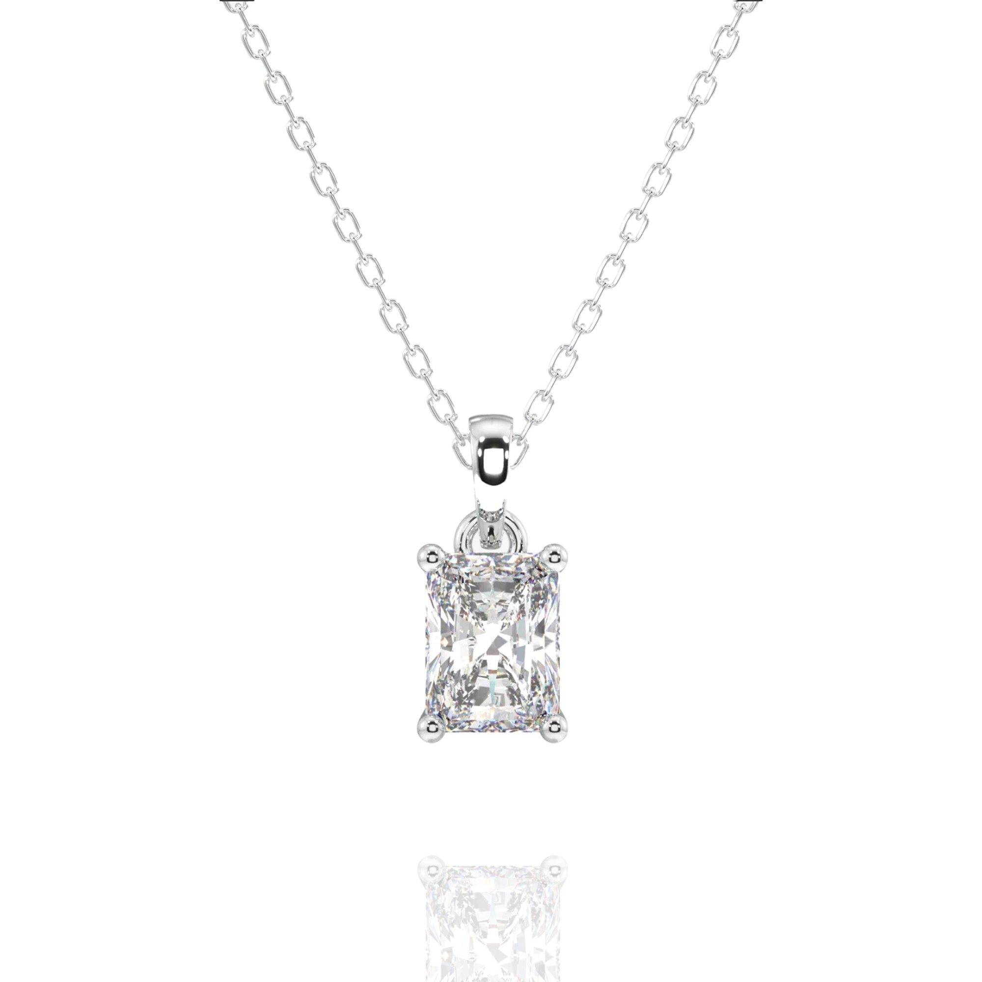 classic radiant lab grown solitaire pendant