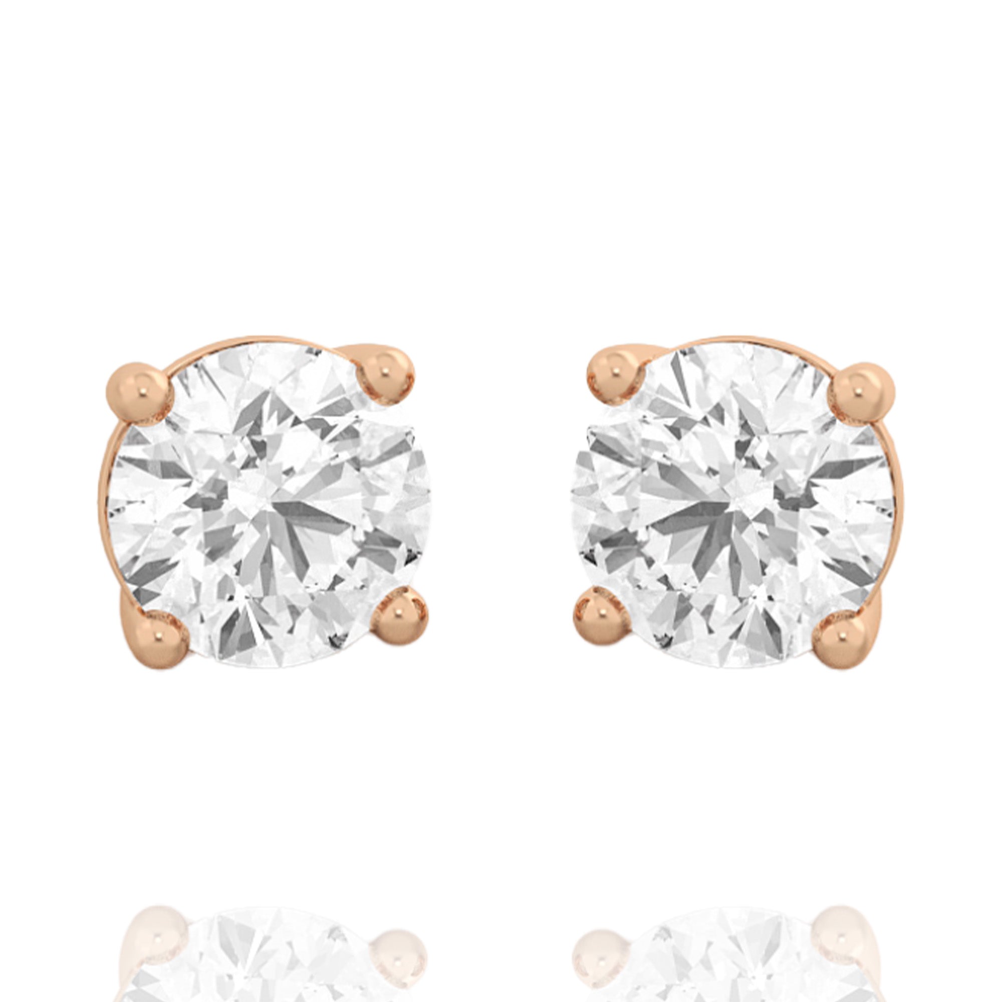 Classic Round Lab Grown Solitaire Earrings