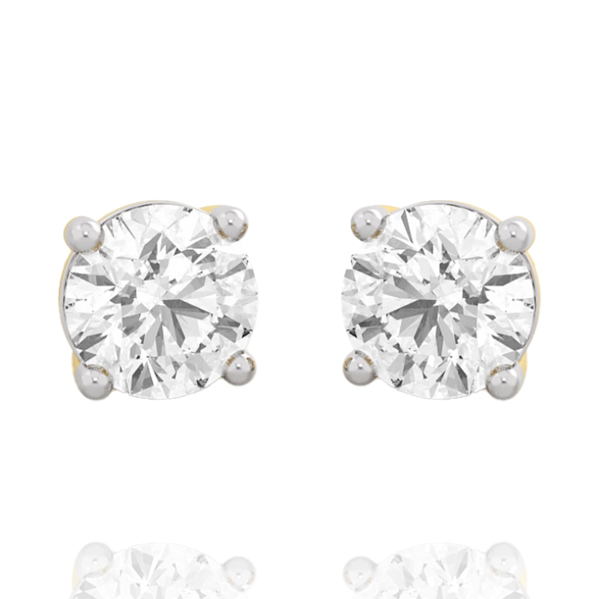 Classic Round Lab Grown Solitaire Earrings