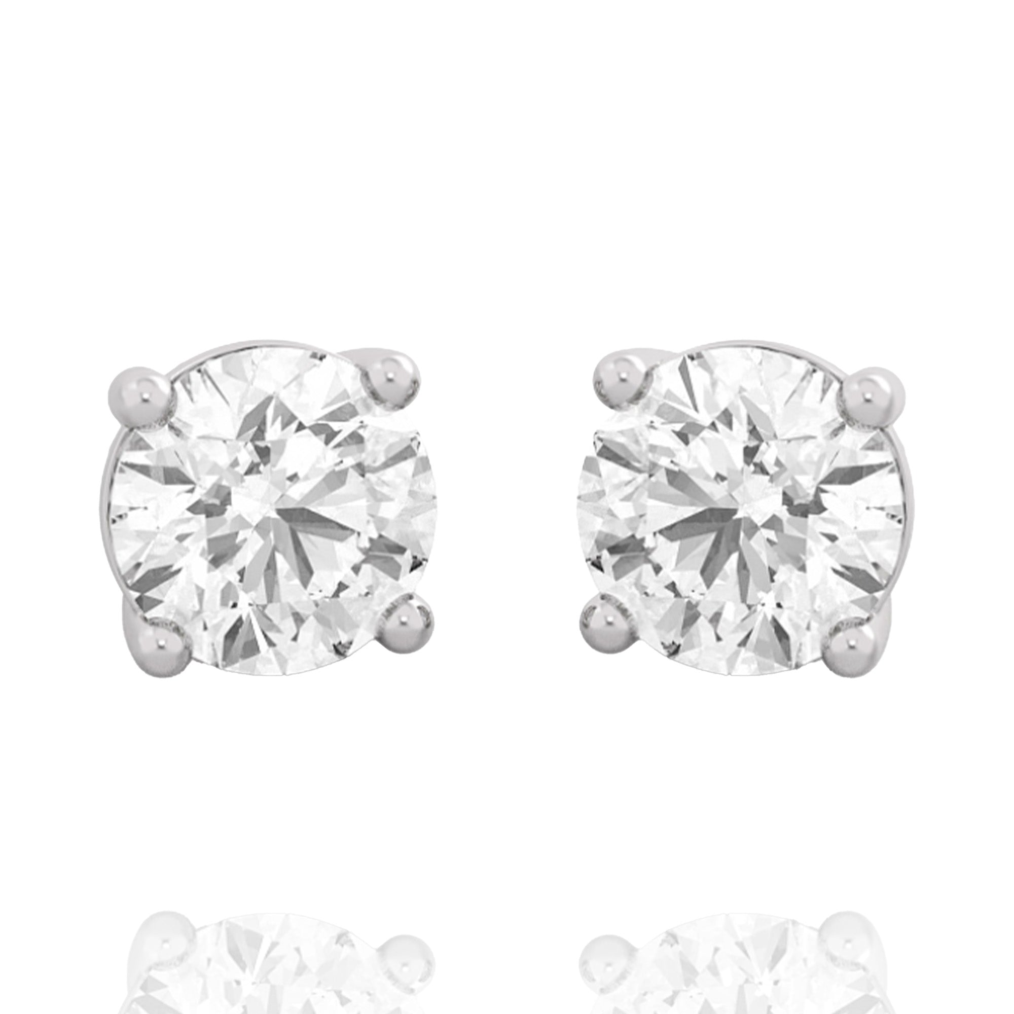 Classic Round Lab Grown Solitaire Earrings