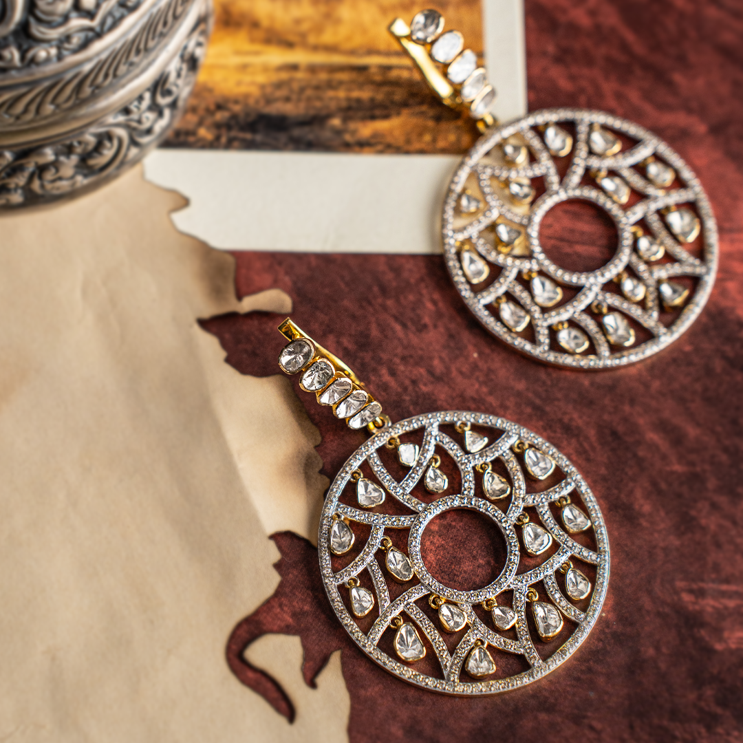 Kiyat Polki Daimond Chaand Earrings