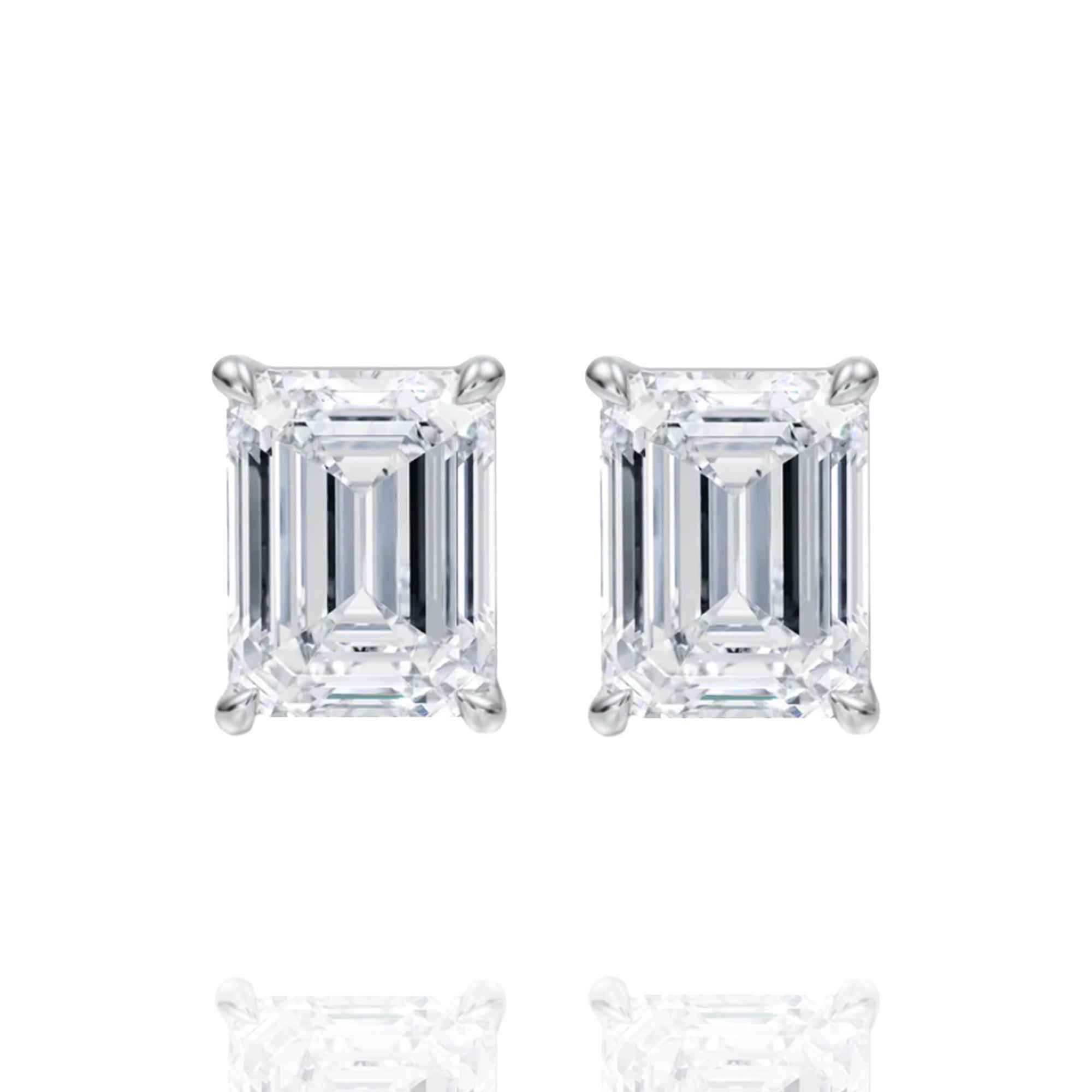 Classic Emerald Lab Grown Solitaire Earrings