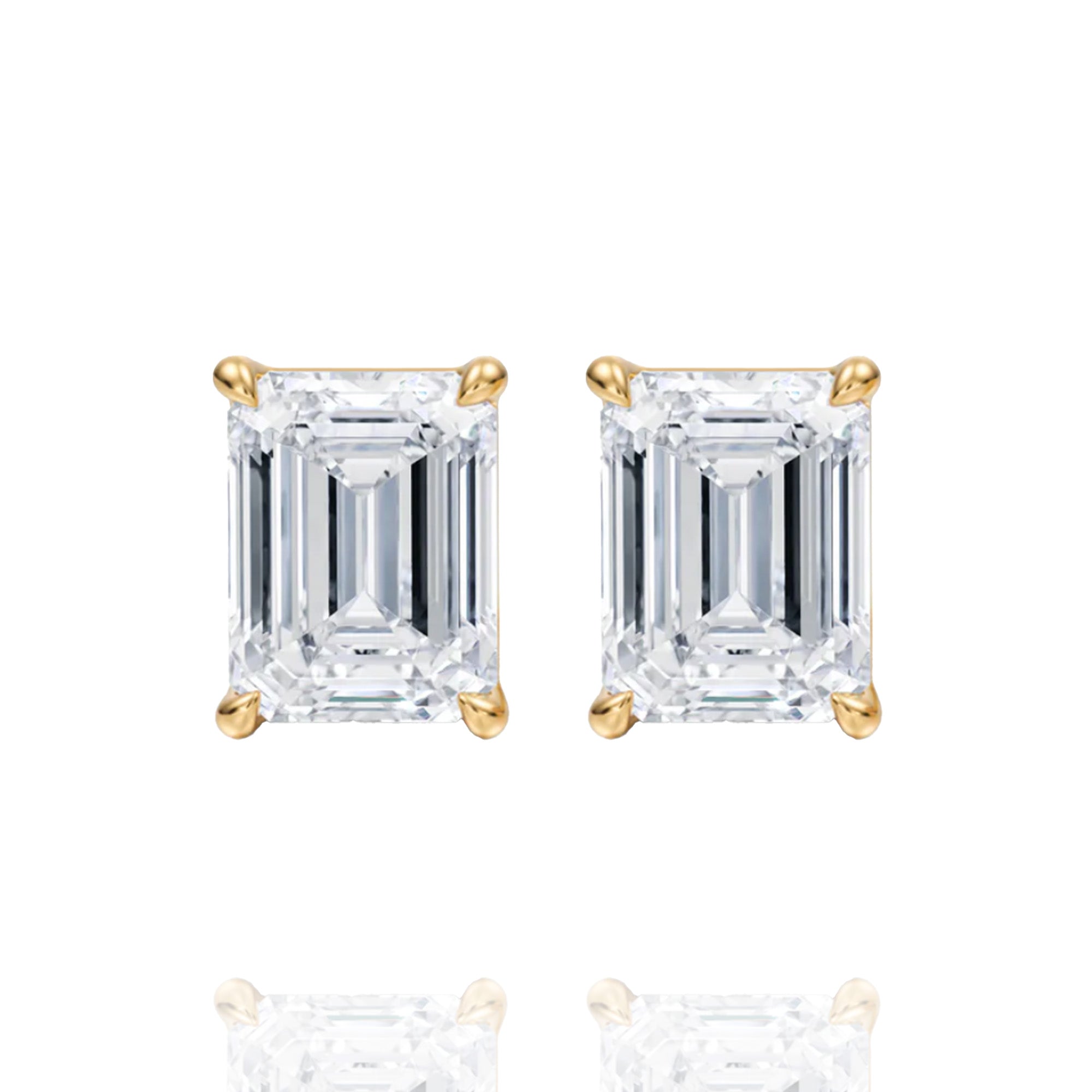 Classic Emerald Lab Grown Solitaire Earrings